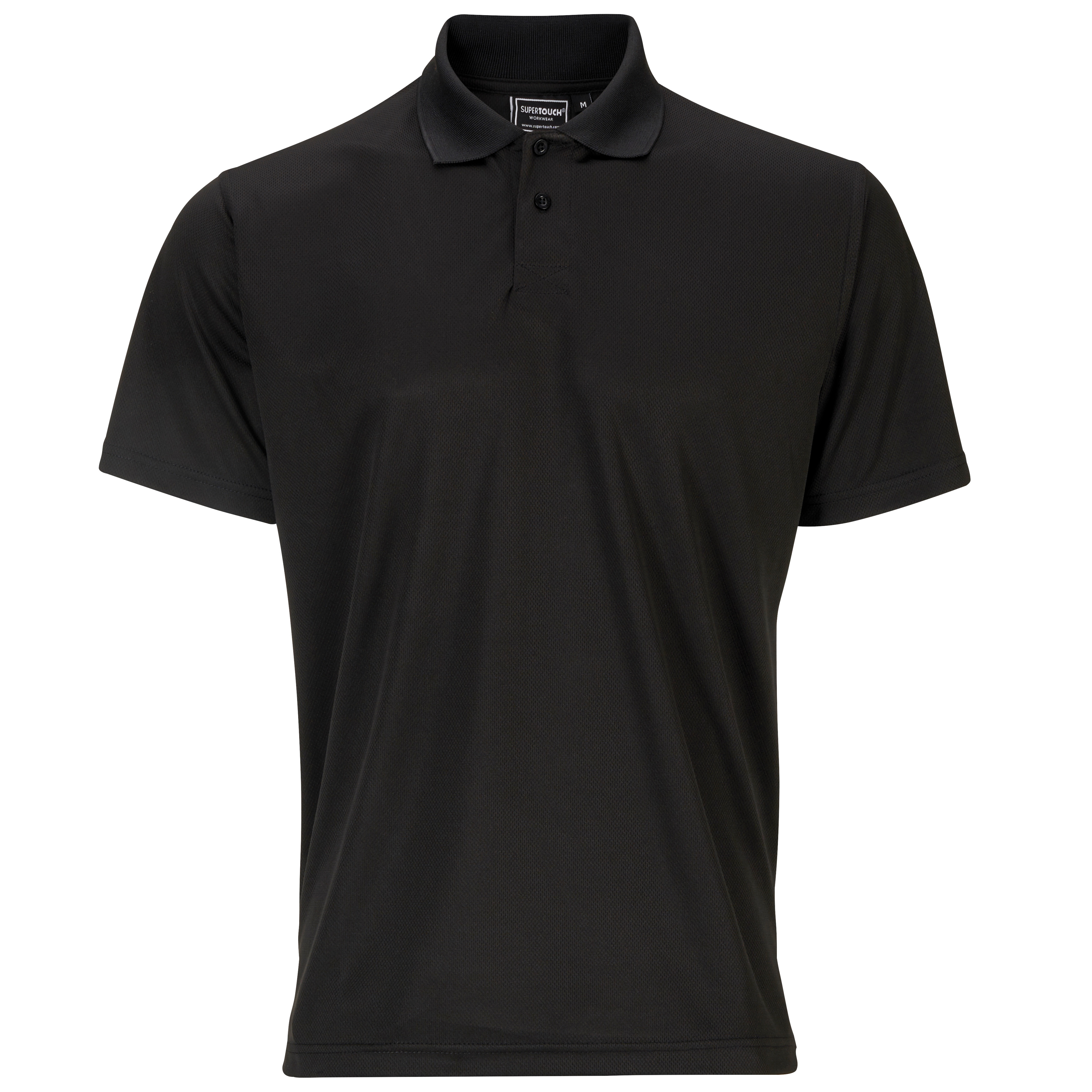 Black Supertouch Black Bird Eye Polo Shirt