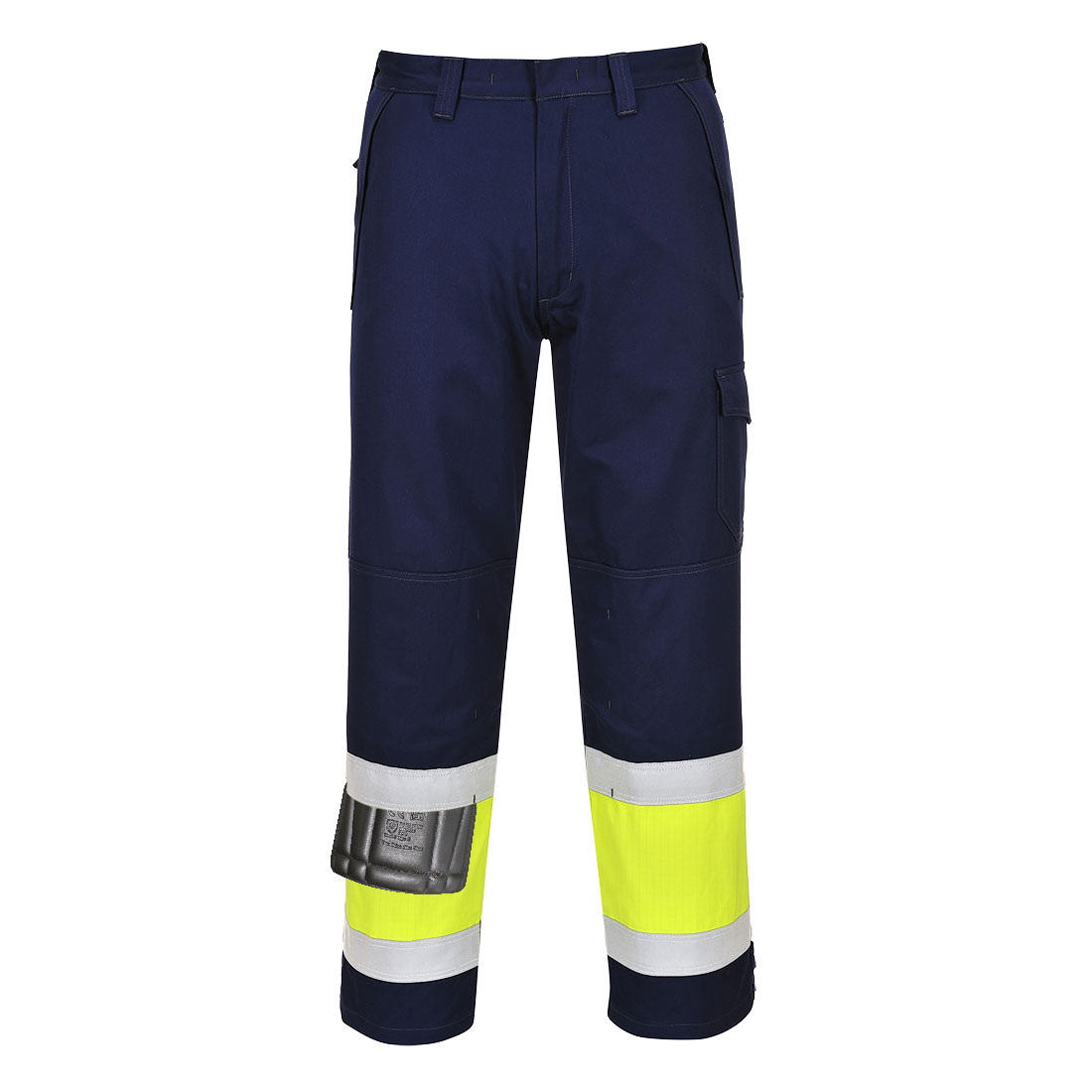 MV26 Modaflame Work Hi-Vis Class 1 Multi-Norm FR Trousers Yellow/Navy Tall MV26 Modaflame Work Hi-Vis Class 1 Multi-Norm FR Trousers Yellow/Navy Tall