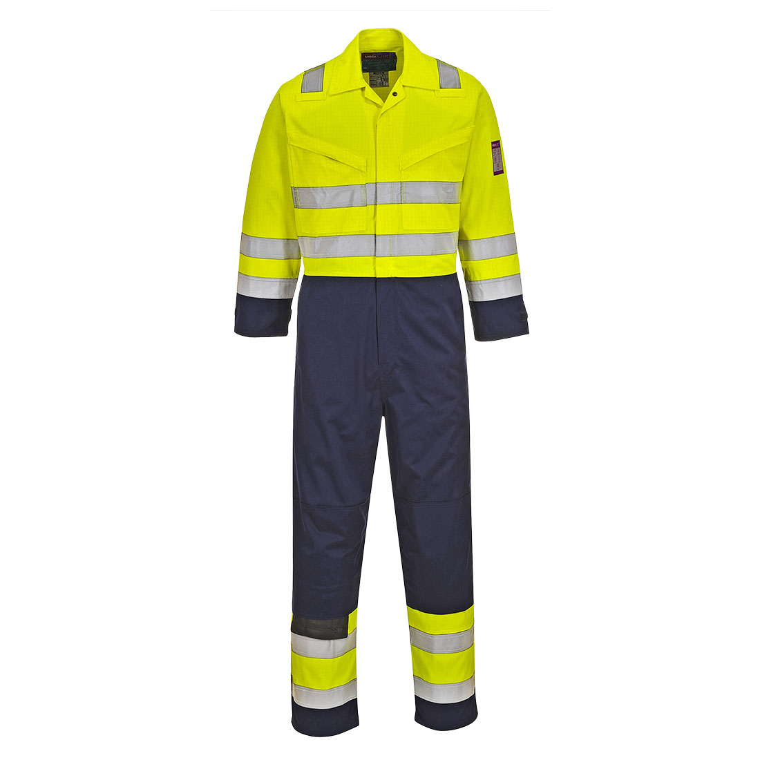 MV28 Modaflame Work Hi-Vis Multi-Norm Contrast FR Coverall Yellow/Navy MV28 Modaflame Work Hi-Vis Multi-Norm Contrast FR Coverall Yellow/Navy