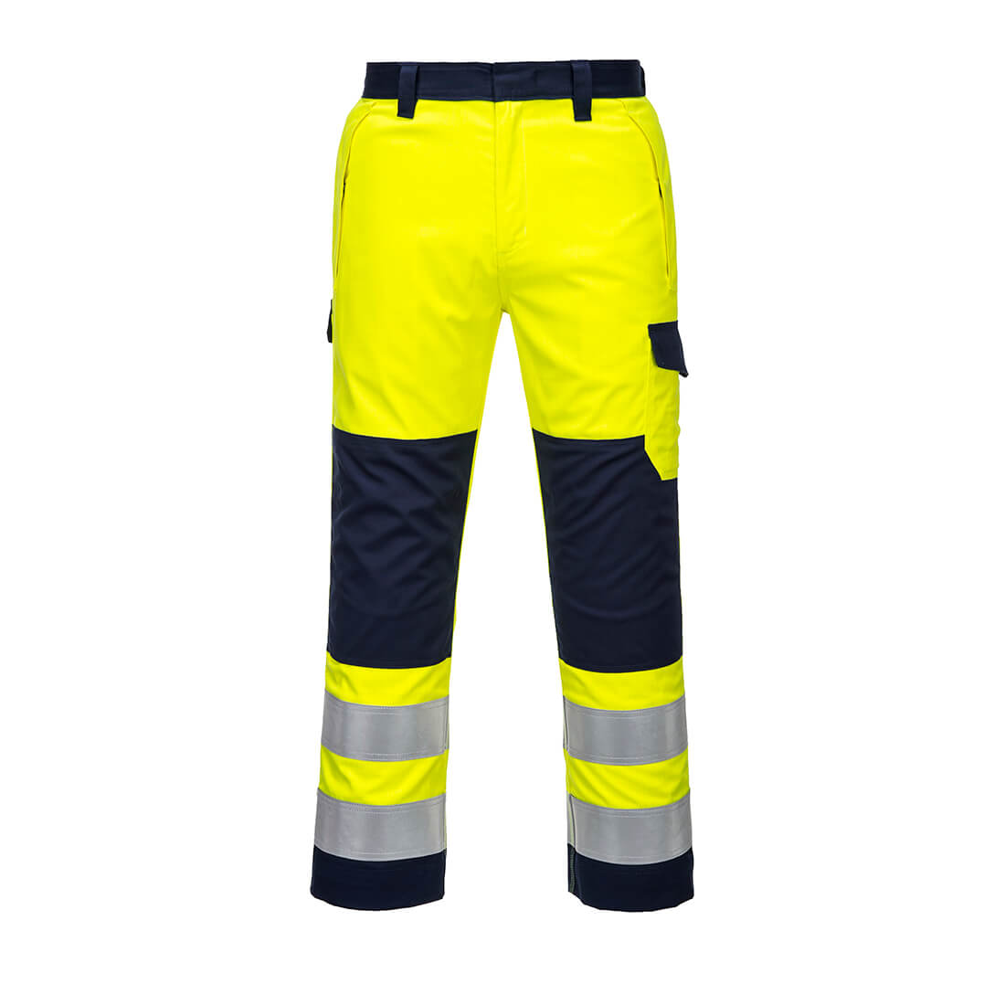 MV46 Modaflame Work Hi-Vis Multi-Norm Contrast FR Trousers Yellow/Navy MV46 Modaflame Work Hi-Vis Multi-Norm Contrast FR Trousers Yellow/Navy