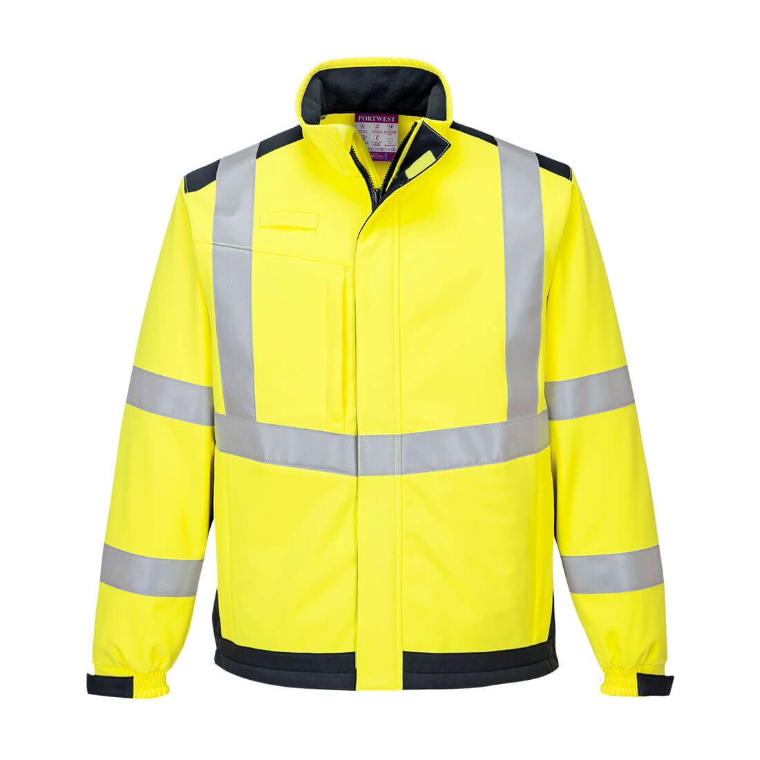 MV72 Modaflame Softshell Hi-Vis Multi-Norm FR Jacket Yellow/Navy MV72 Modaflame Softshell Hi-Vis Multi-Norm FR Jacket Yellow/Navy