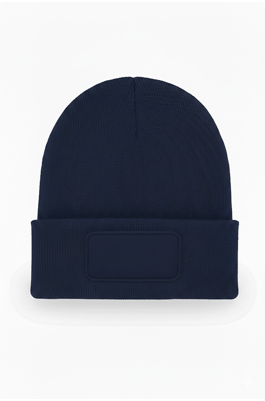 UC411 Navy Rectangular Patch Beanie UC411 Navy Rectangular Patch Beanie