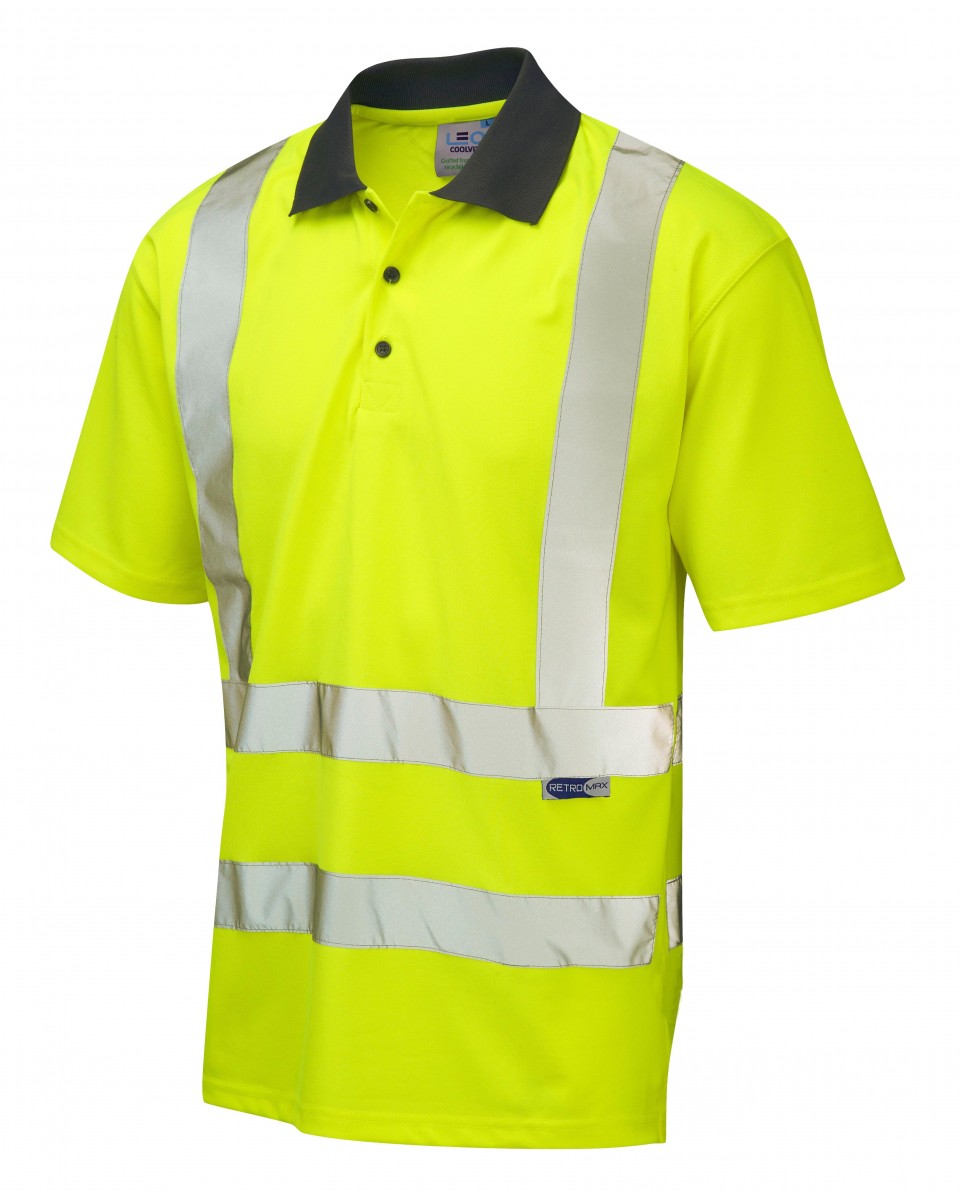 ROCKHAM ISO 20471 Cl 2 Coolviz Polo Shirt (EcoViz) HV YELLOW