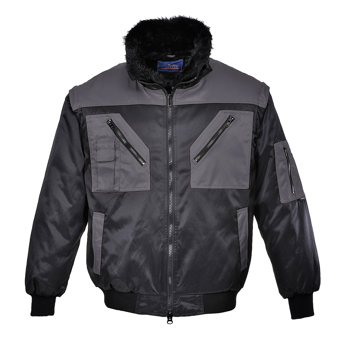 PJ20 Two Tone Pilot Jacket Black/Grey