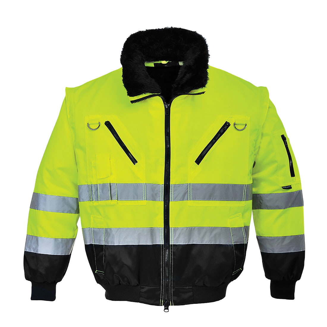 PJ50 Hi-Vis 3-in-1 Contrast Pilot Jacket Yellow/Black