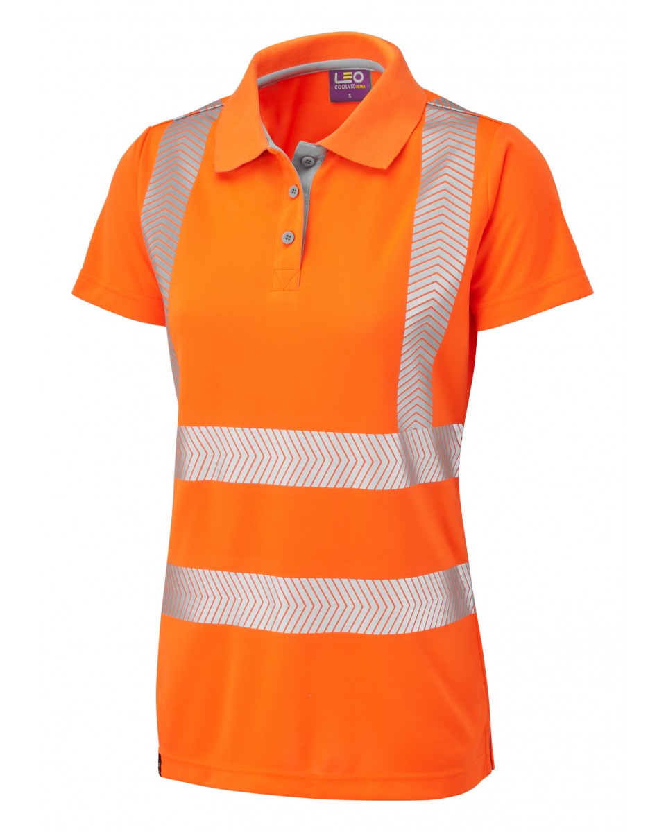 PIPPACOTT ISO 20471 Cl 2 Coolviz Plus Women’s Polo Shirt HV ORANGE