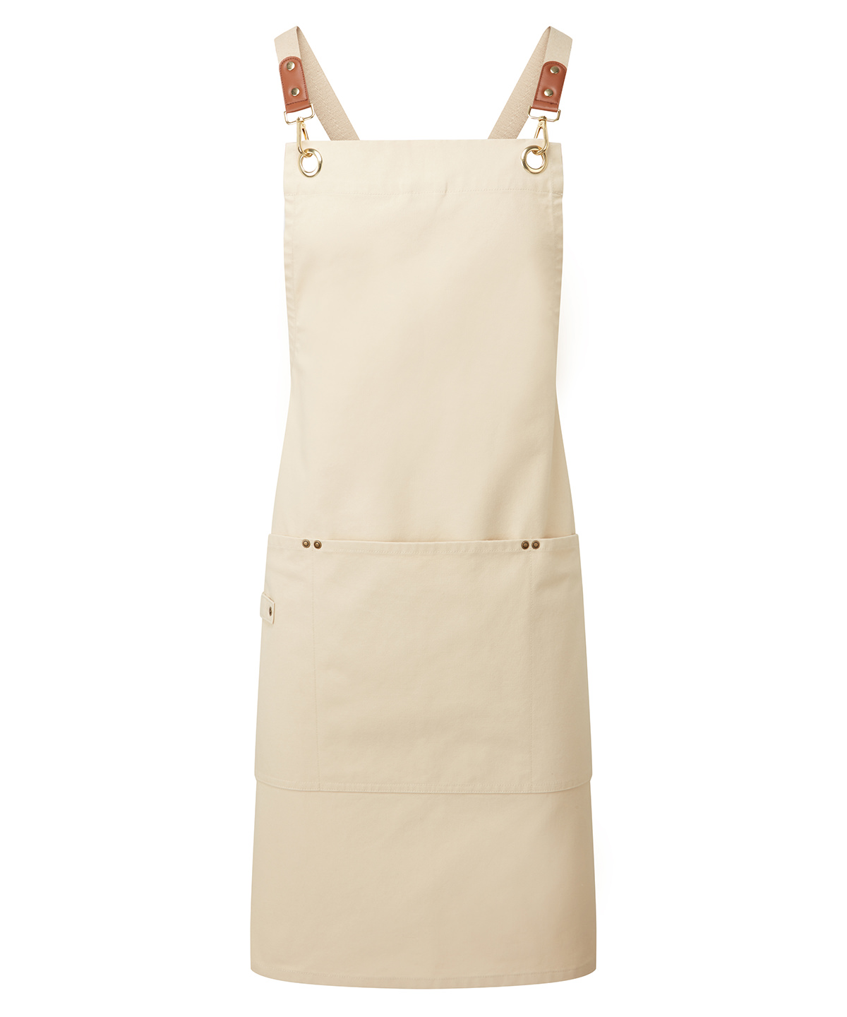 PR182 Clip ‘n’ Clasp cross-back bib apron Neutral