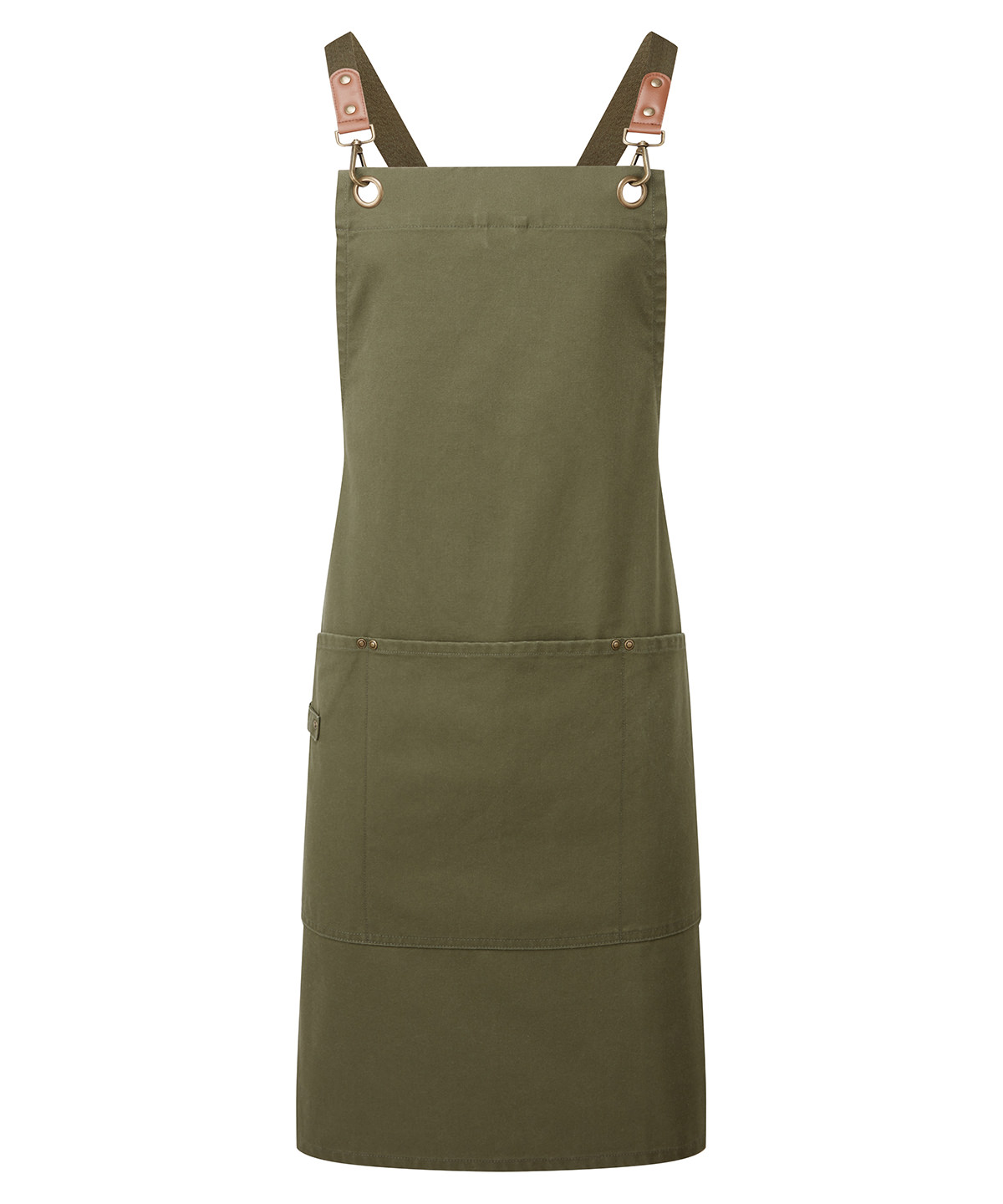 PR182 Clip ‘n’ Clasp cross-back bib apron Green