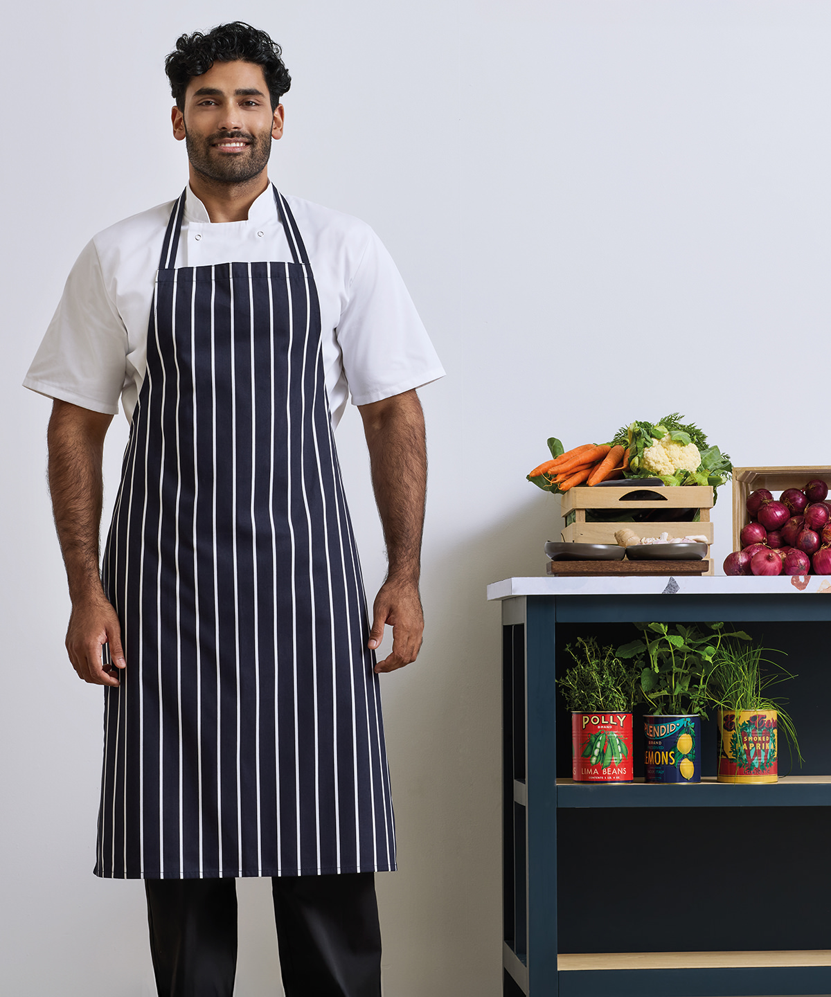 PR110 Striped bib apron Pattern