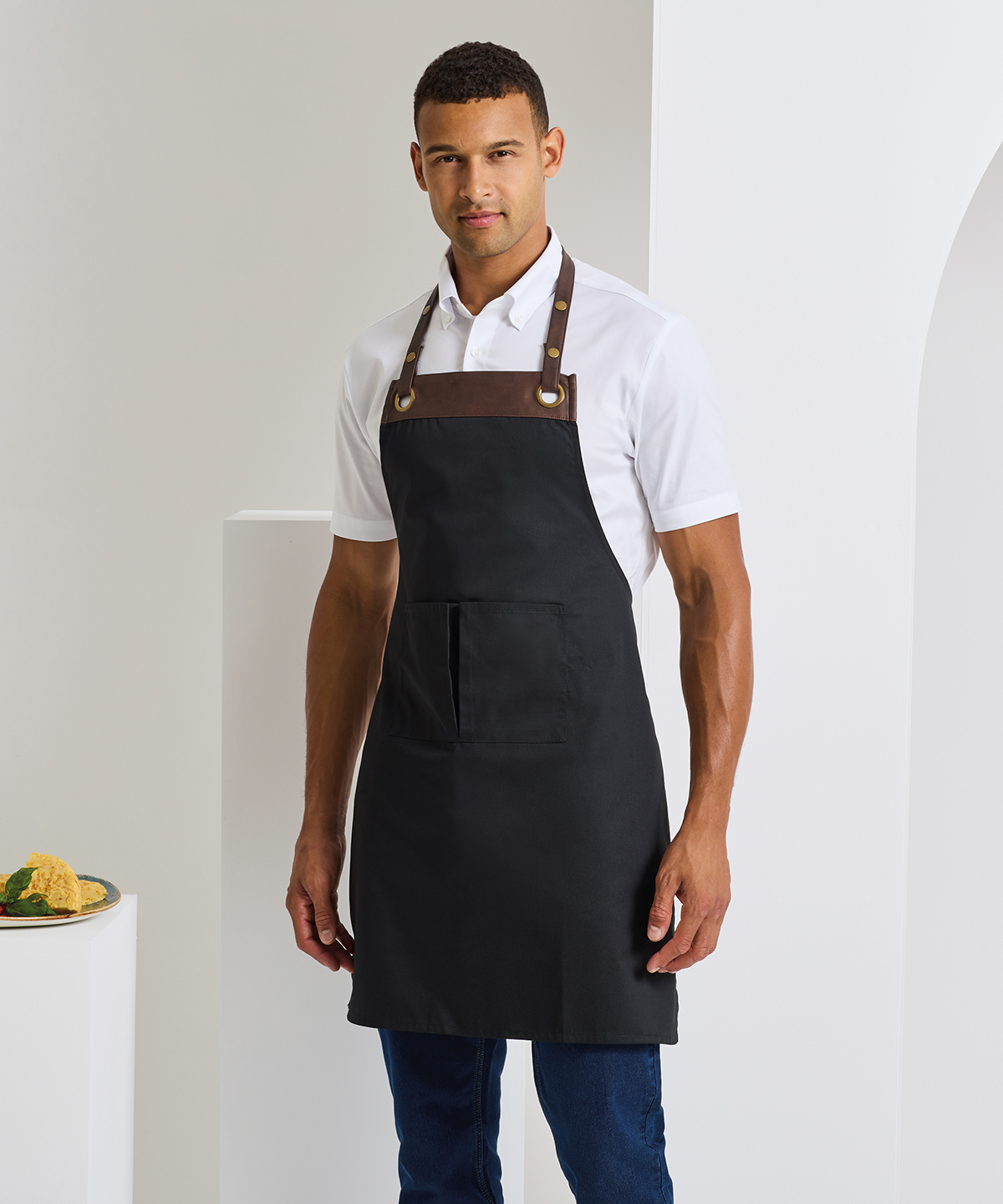 PR123 Espresso bib apron Blue