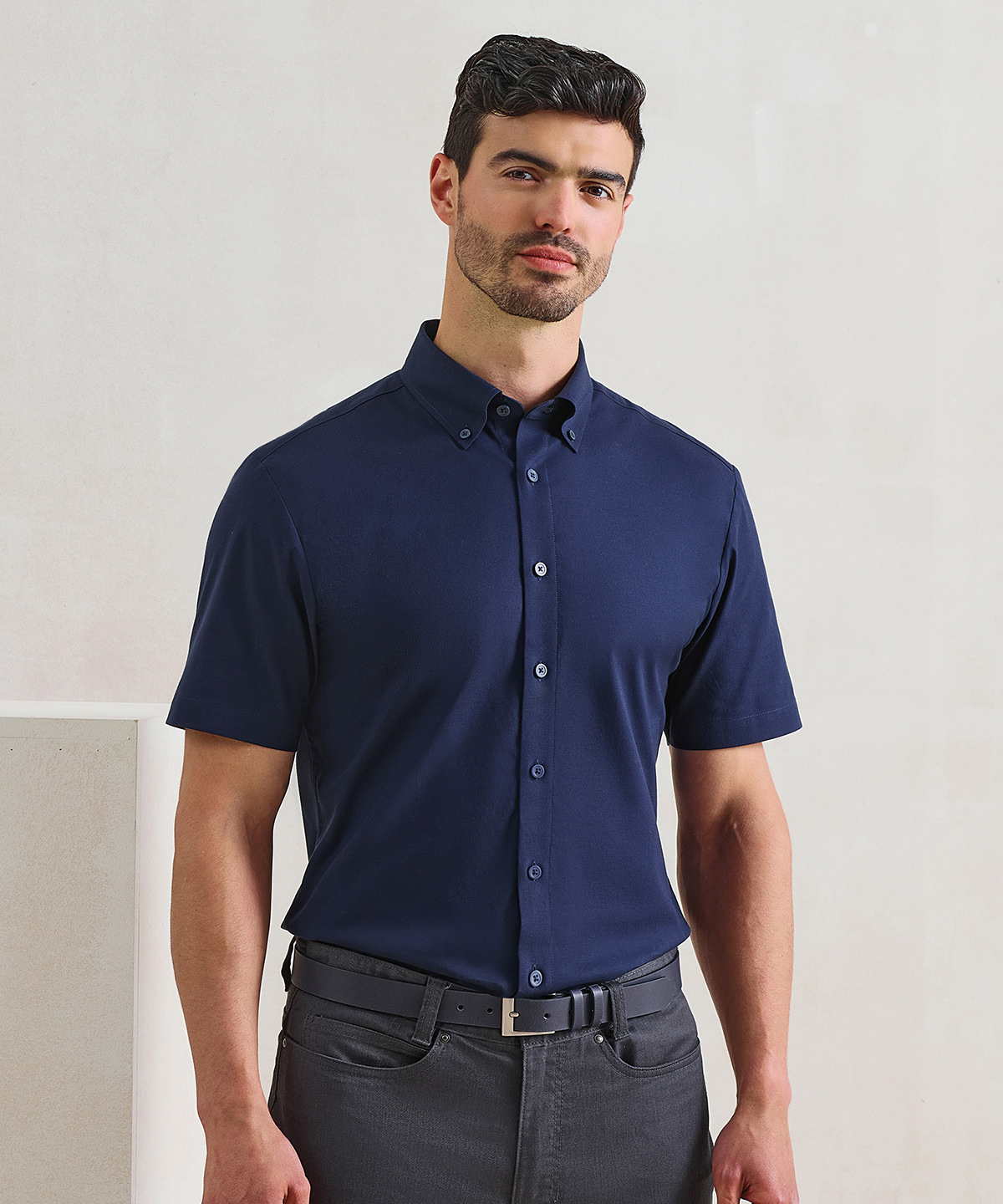 PR286 ‘Supreme’ Oxford short sleeve shirt Black