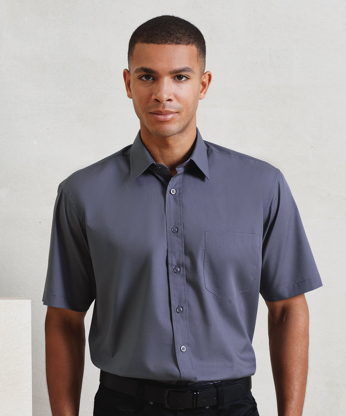 PR202 Short sleeve poplin shirt Green