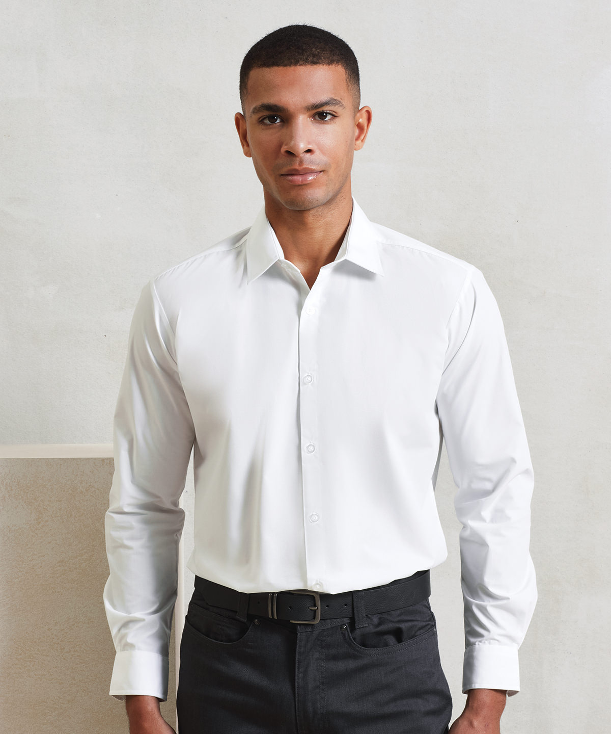 PR207 Supreme poplin long sleeve shirt White