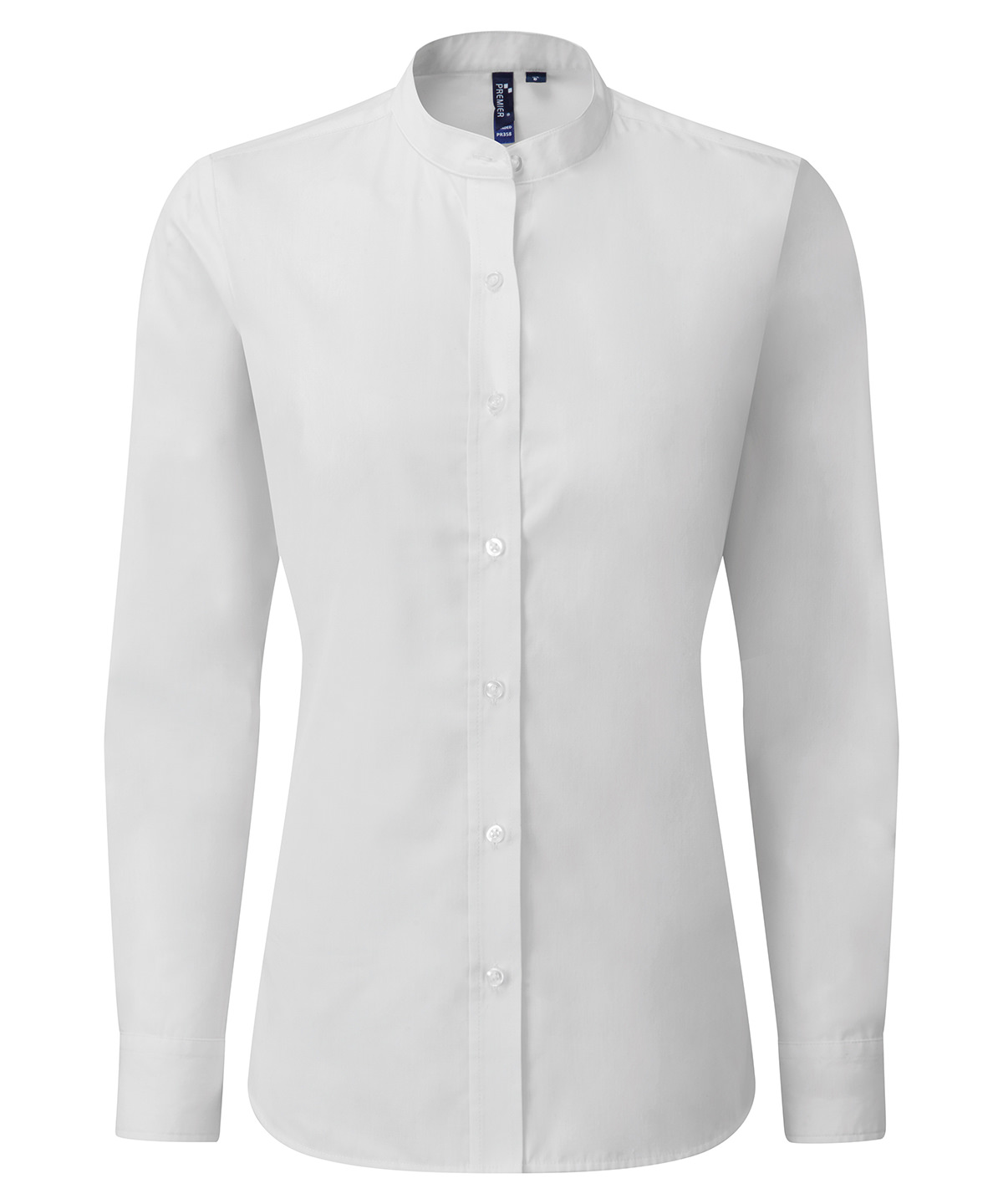 PR358 Women’s banded collar ‘grandad’ shirt White PR358 Women’s banded collar ‘grandad’ shirt White