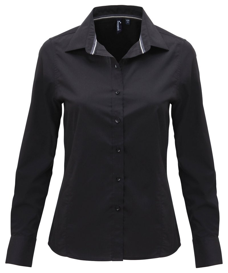 PR314 Women’s long sleeve fitted “Friday bar shirt” Black