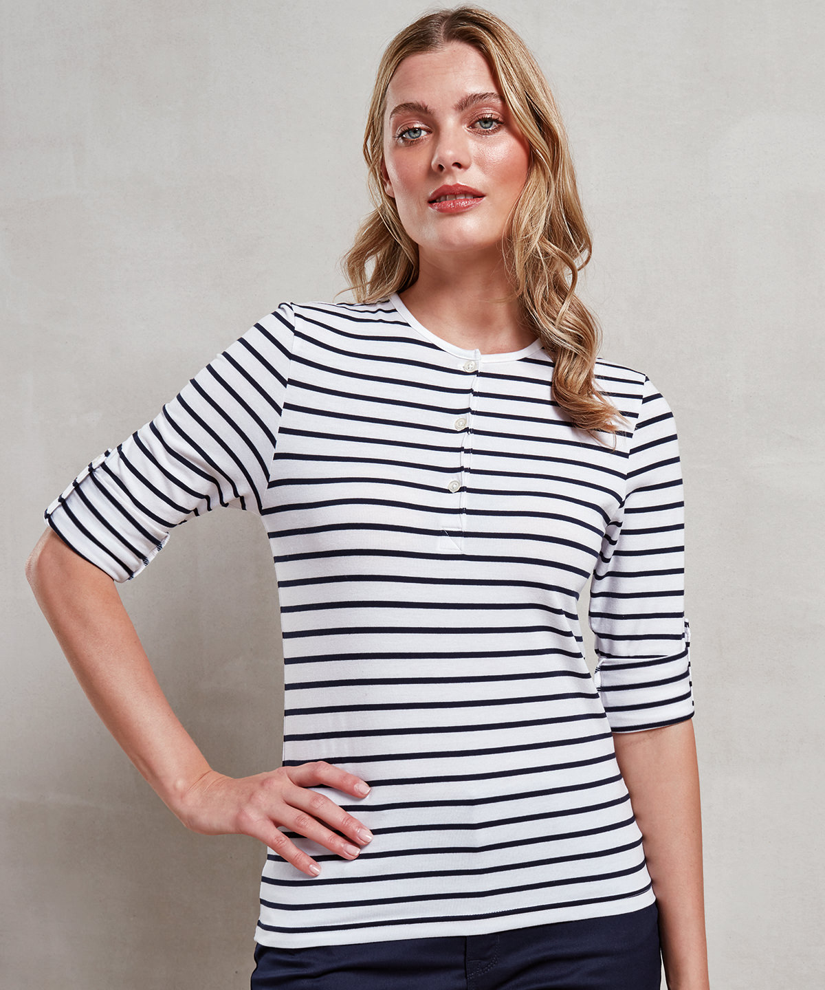 PR318 Women’s Long John roll-sleeve tee Pattern