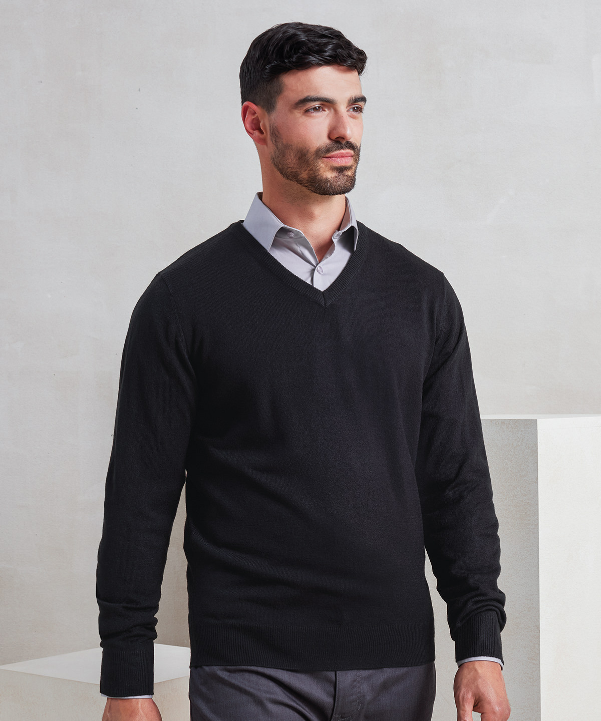 PR400 Essential’ acrylic v-neck sweater Blue