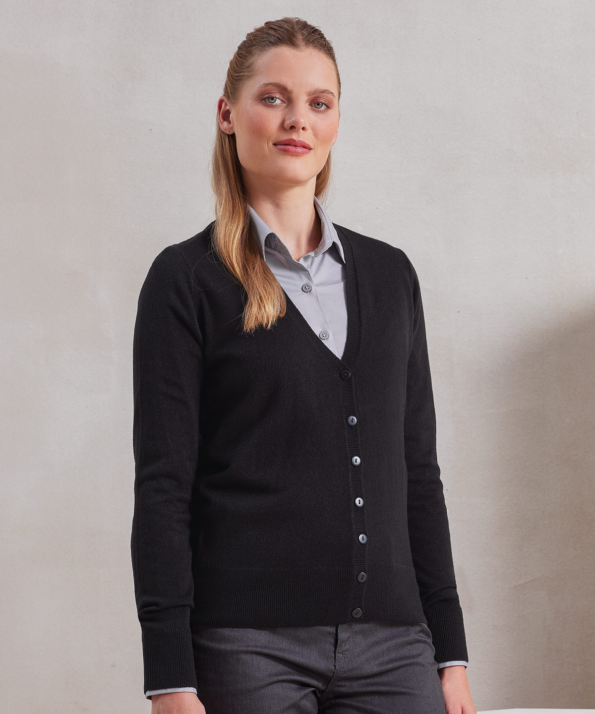 PR402 Women’s ‘essential’ acrylic cardigan Blue