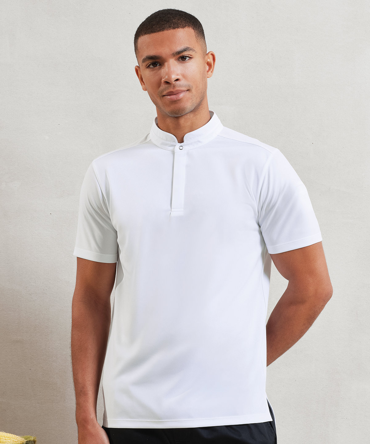PR646 Essential Coolchecker® short sleeve chef’s shirt Black