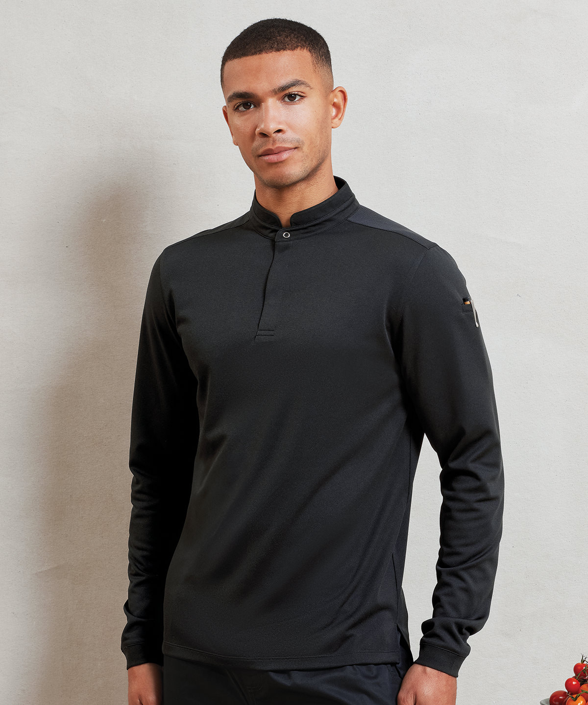 PR647 Essential Coolchecker® long sleeve chef’s shirt White