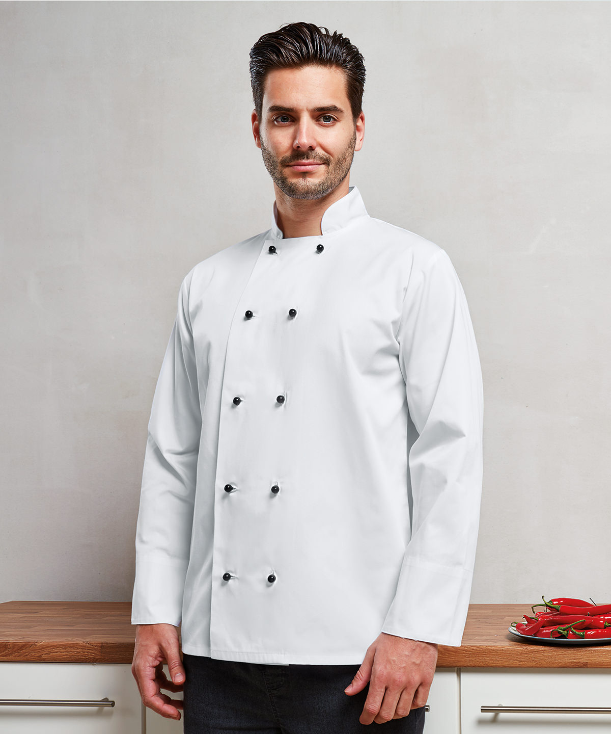 PR661 Cuisine long sleeve chef’s jacket Black
