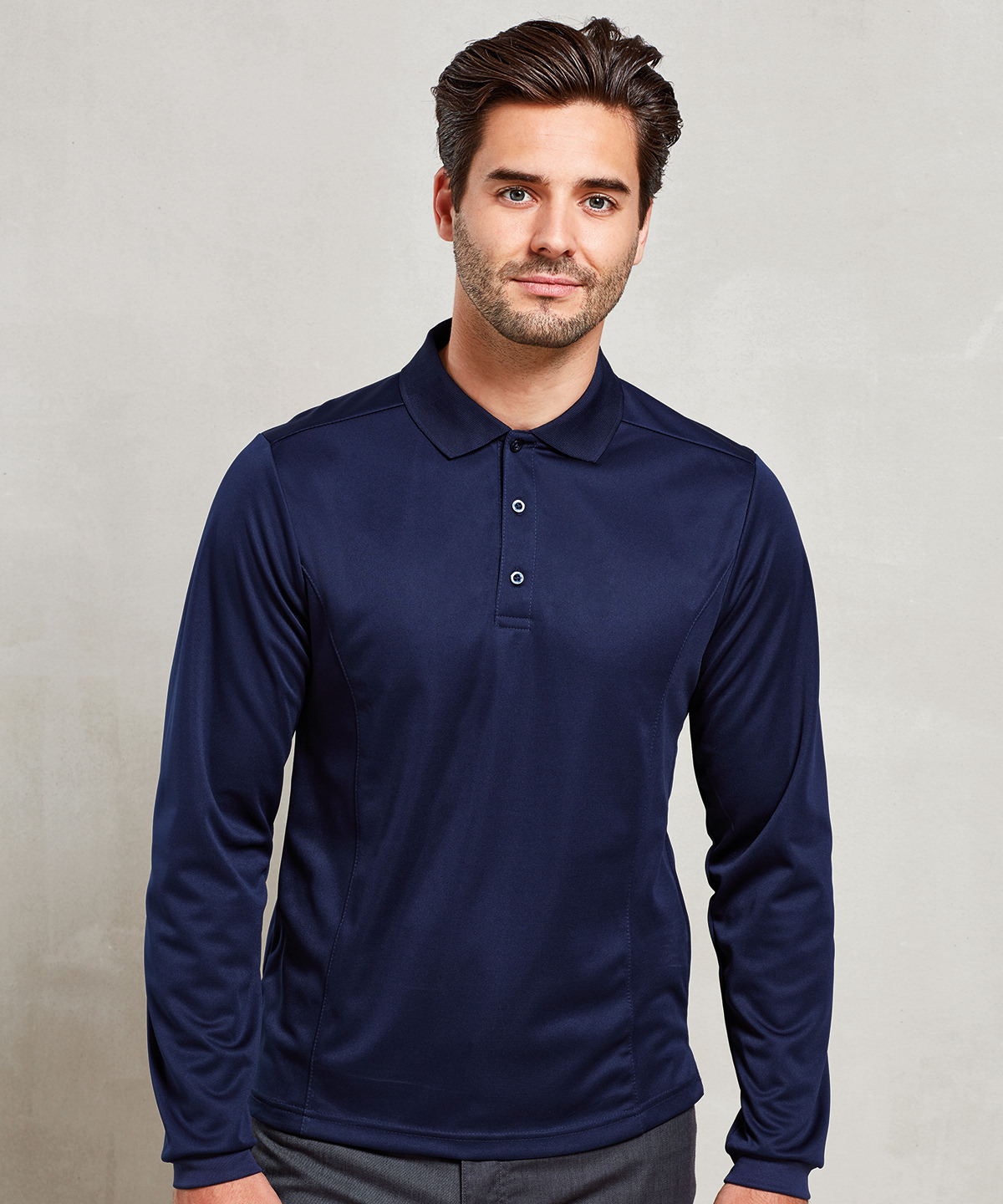 PR617 Long sleeve Coolchecker® piqué polo Blue
