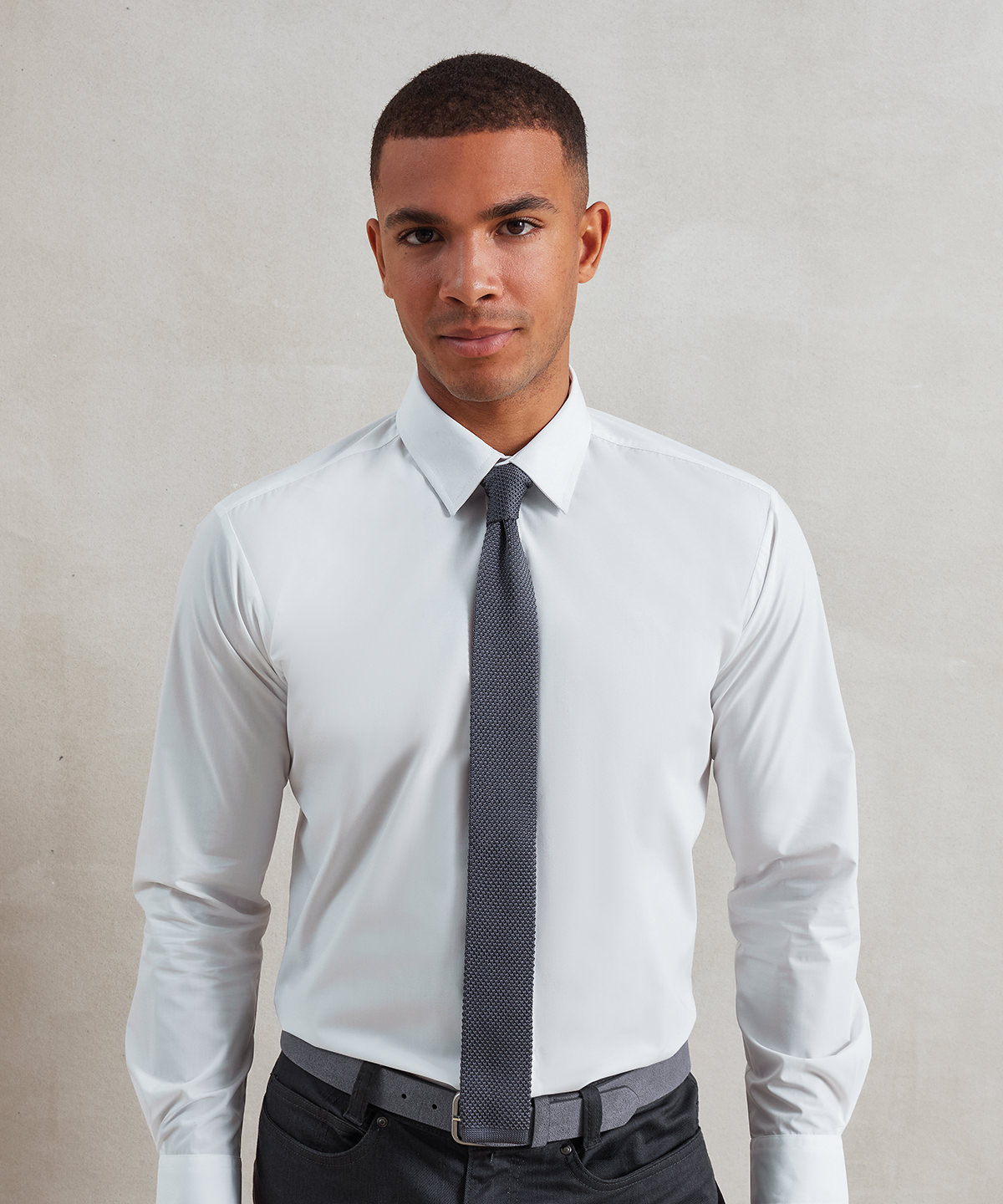 PR789 Slim knitted tie Red