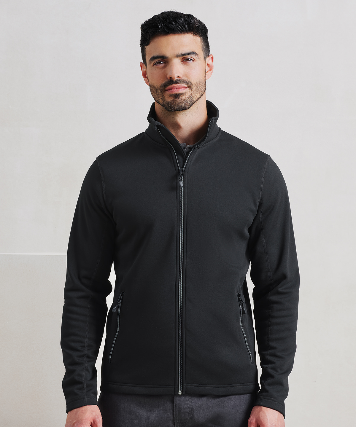 PR808 Men’s spun dyed sustainable zip-through sweatshirt Grey