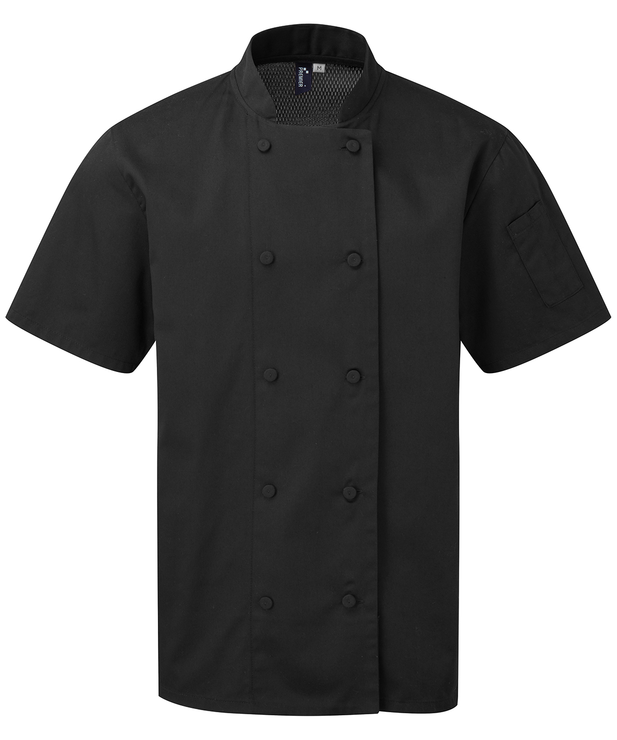 PR902 Chefs Coolchecker® short sleeve jacket Black