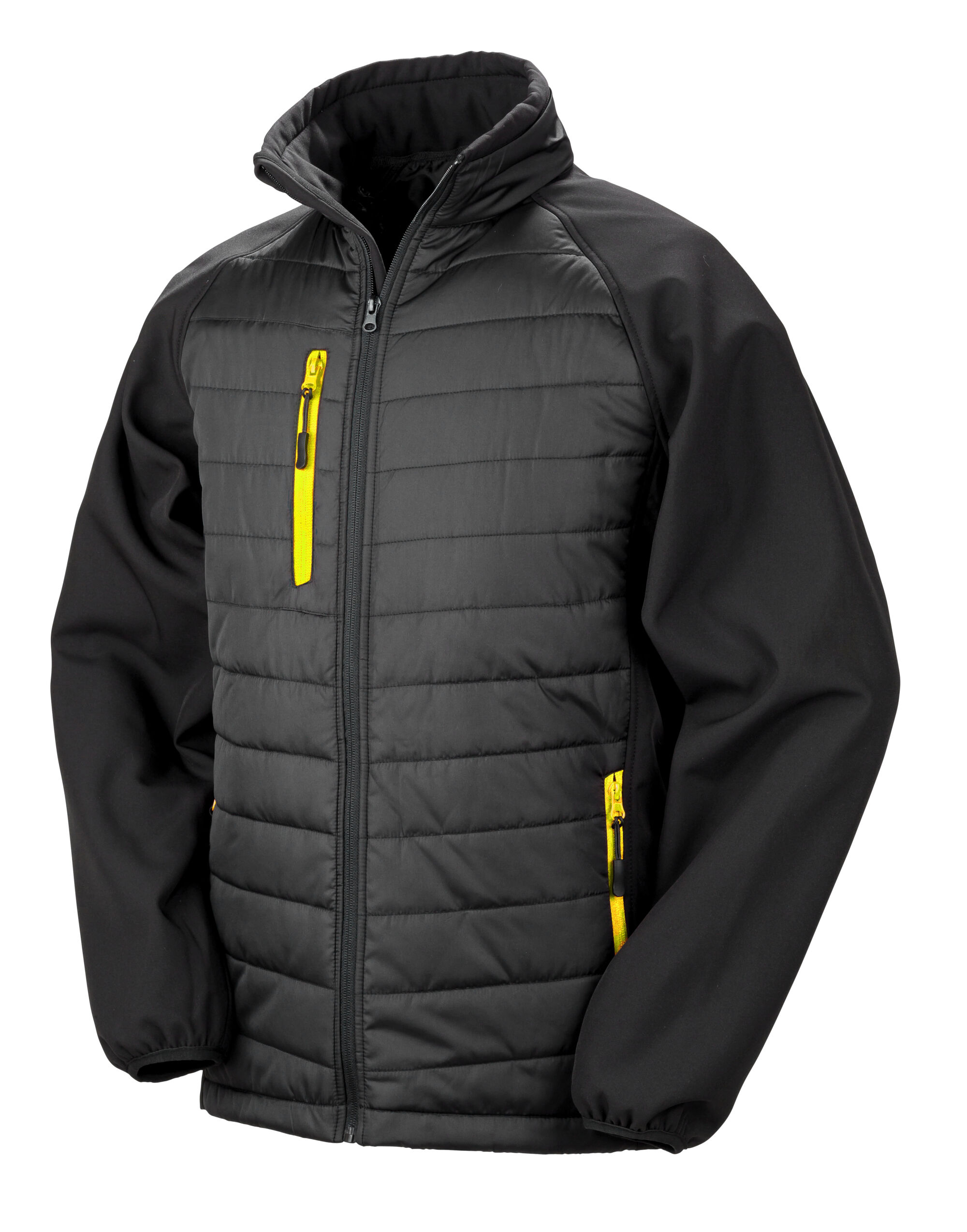 R237X Compass Padded Softshell Jacket Black/Yellow