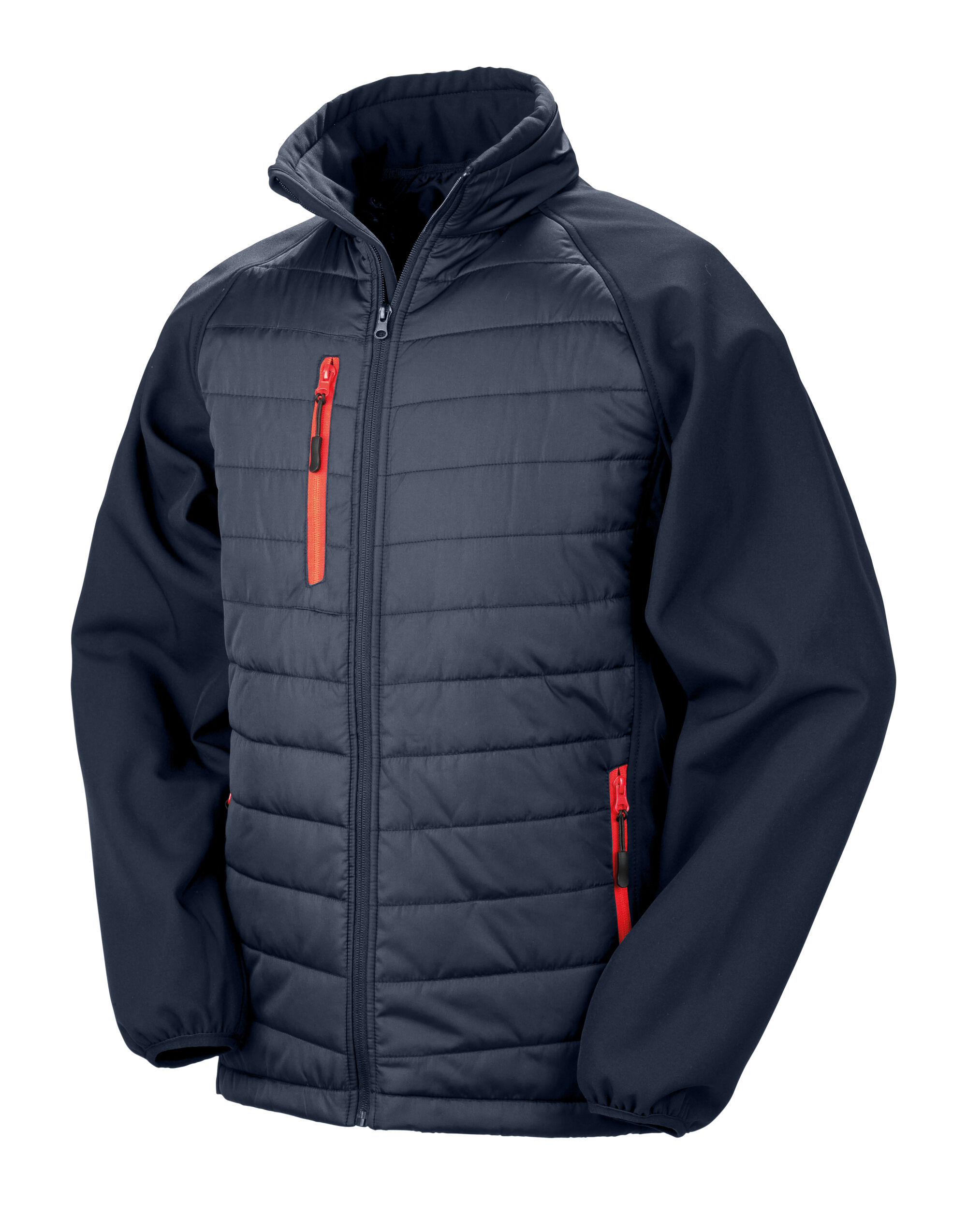 R237X Navy/Red Compass Padded Softshell Jacket