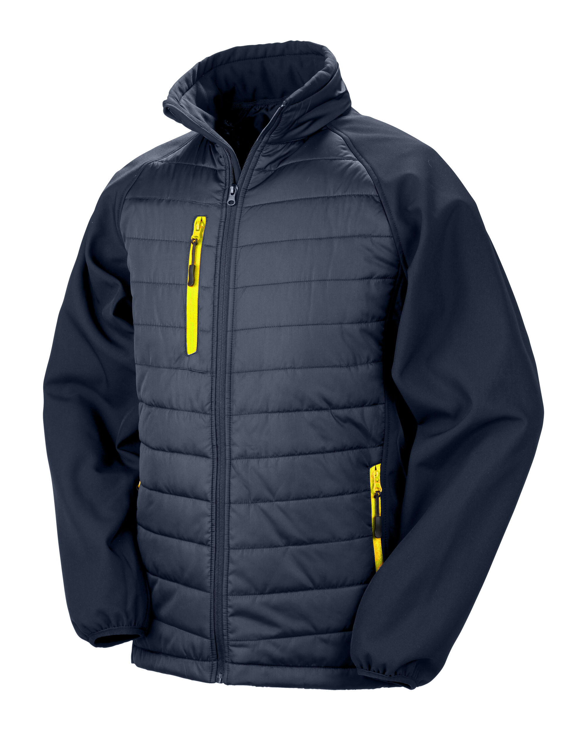 R237X Navy/Yellow Compass Padded Softshell Jacket