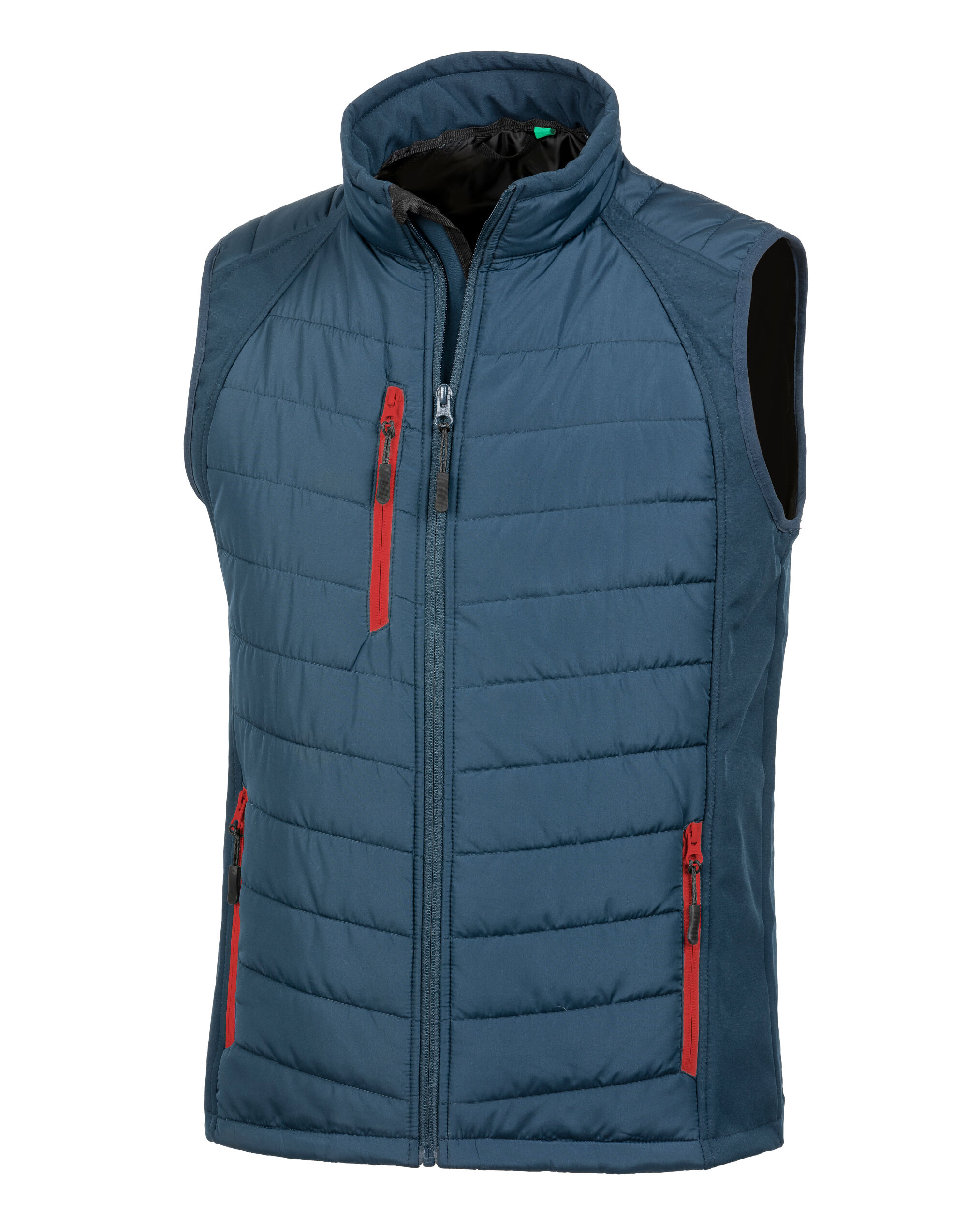 R238X Navy/Red Compass Padded Softshell Gilet