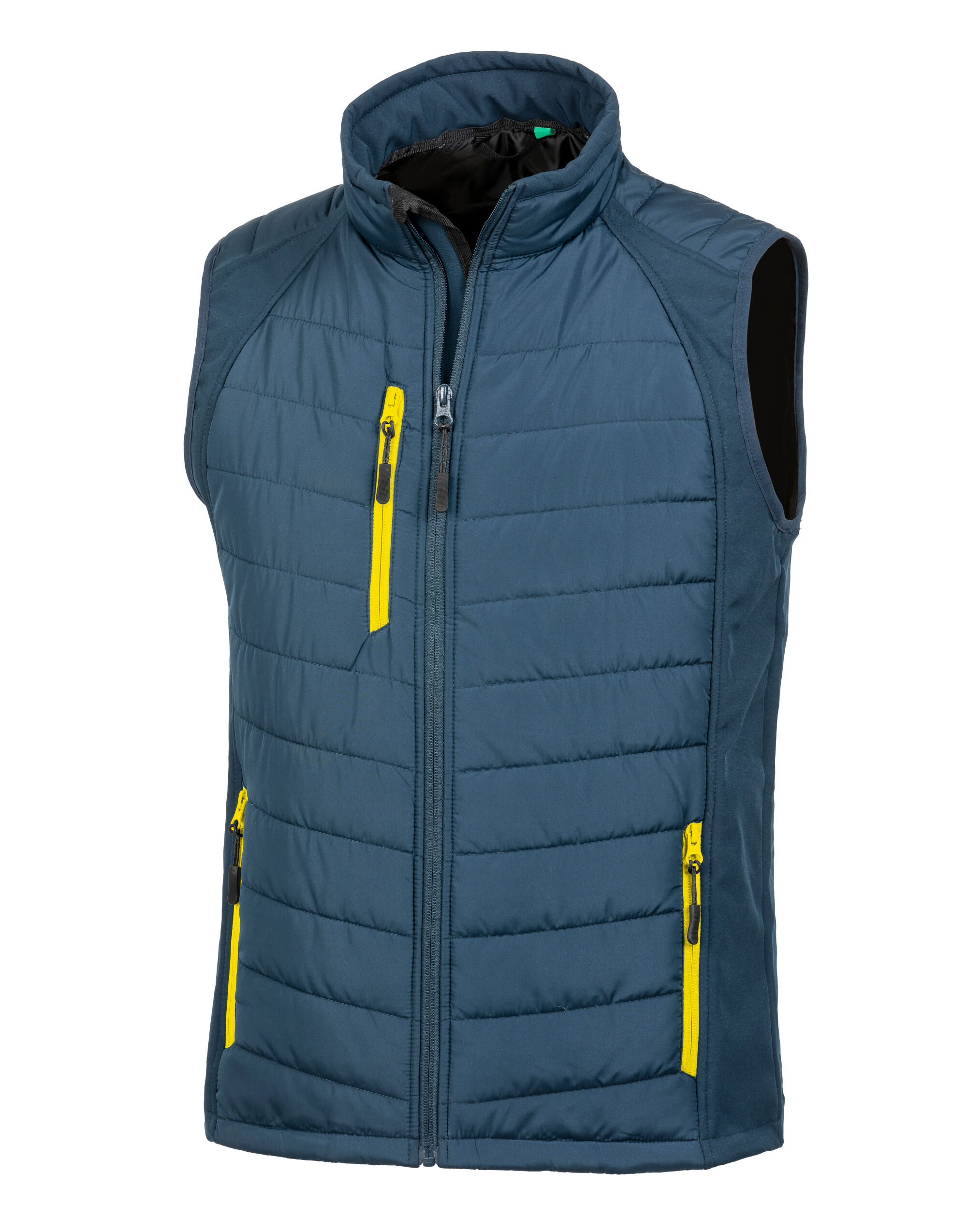 R238X Navy/Yellow Compass Padded Softshell Gilet