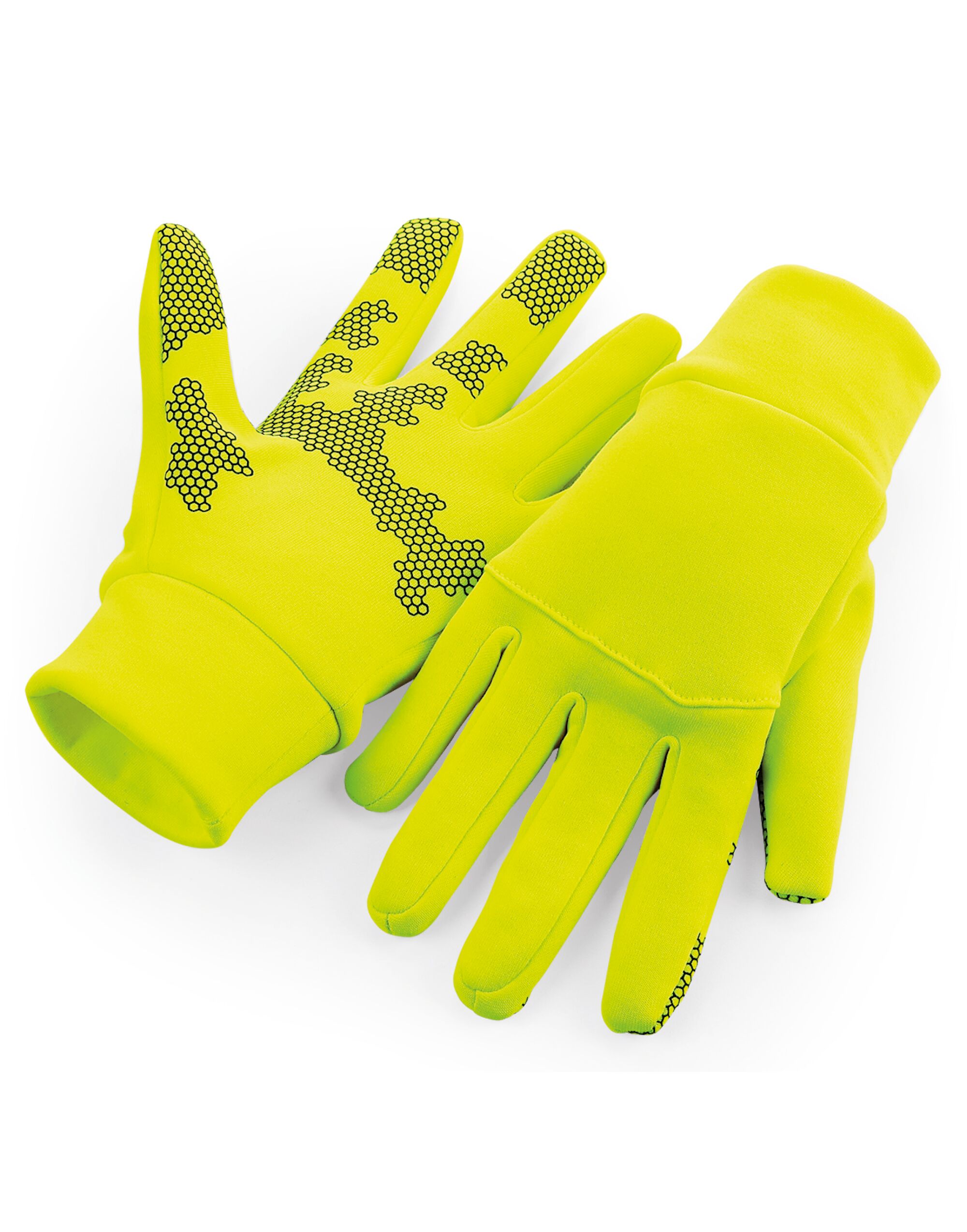 B310 Softshell Sports Tech Gloves Fluoresent Yellow