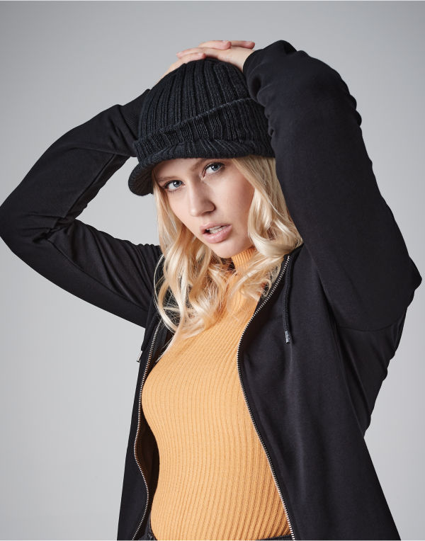 Olive Green Peaked Beanie