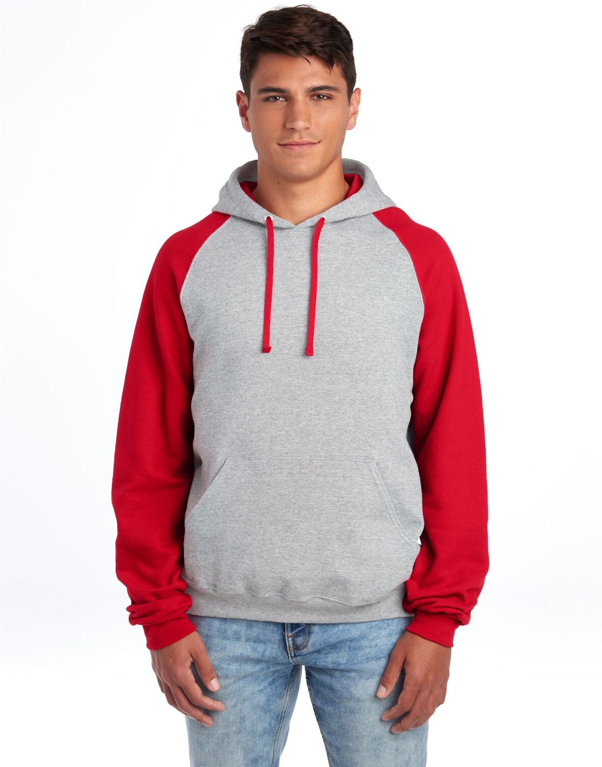 0S96CR0 NuBlend® Colour-Block Hood Oxford/ True Red