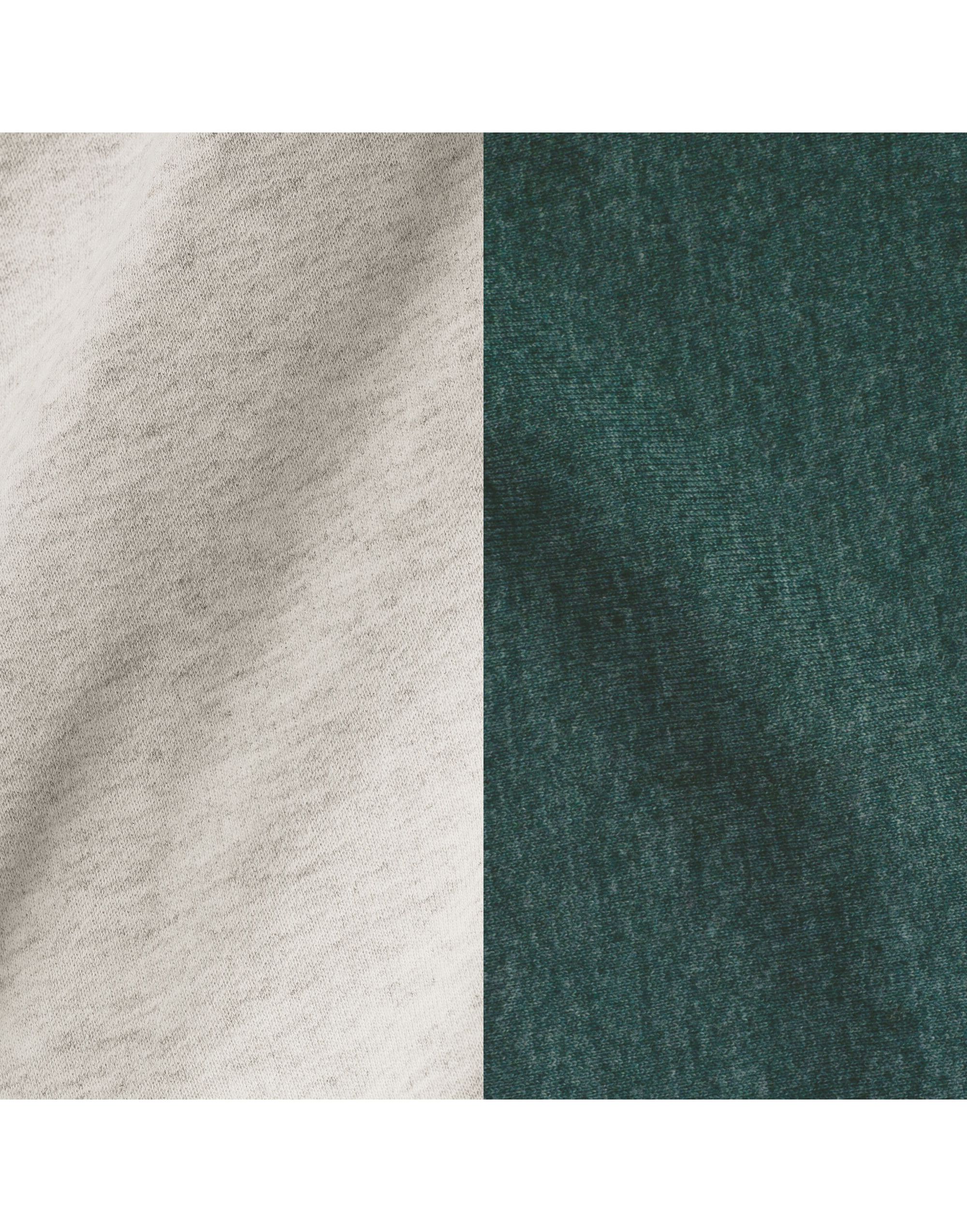 0S97CR0 NuBlend® Varsity Colour-Block Hood Oatmeal Heather/ Forest Green Heather