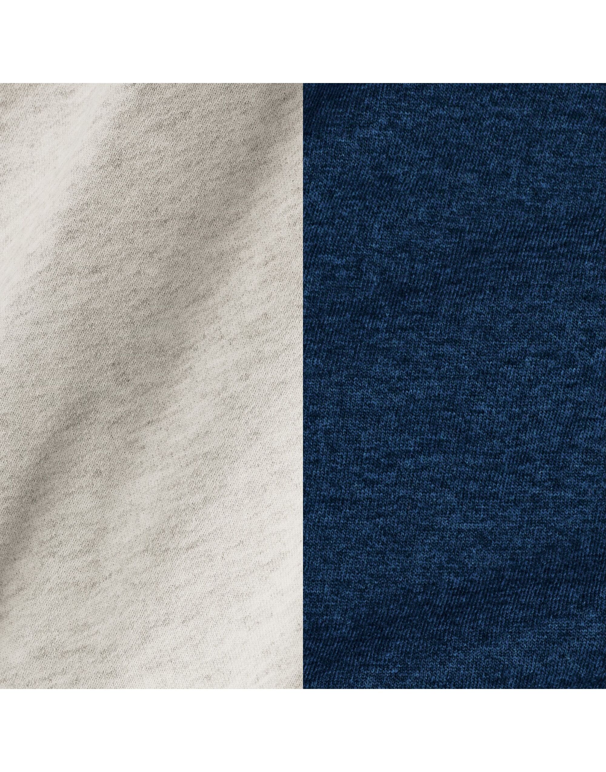 0S97CR0 NuBlend® Varsity Colour-Block Hood Oatmeal Heather/ Indigo Heather