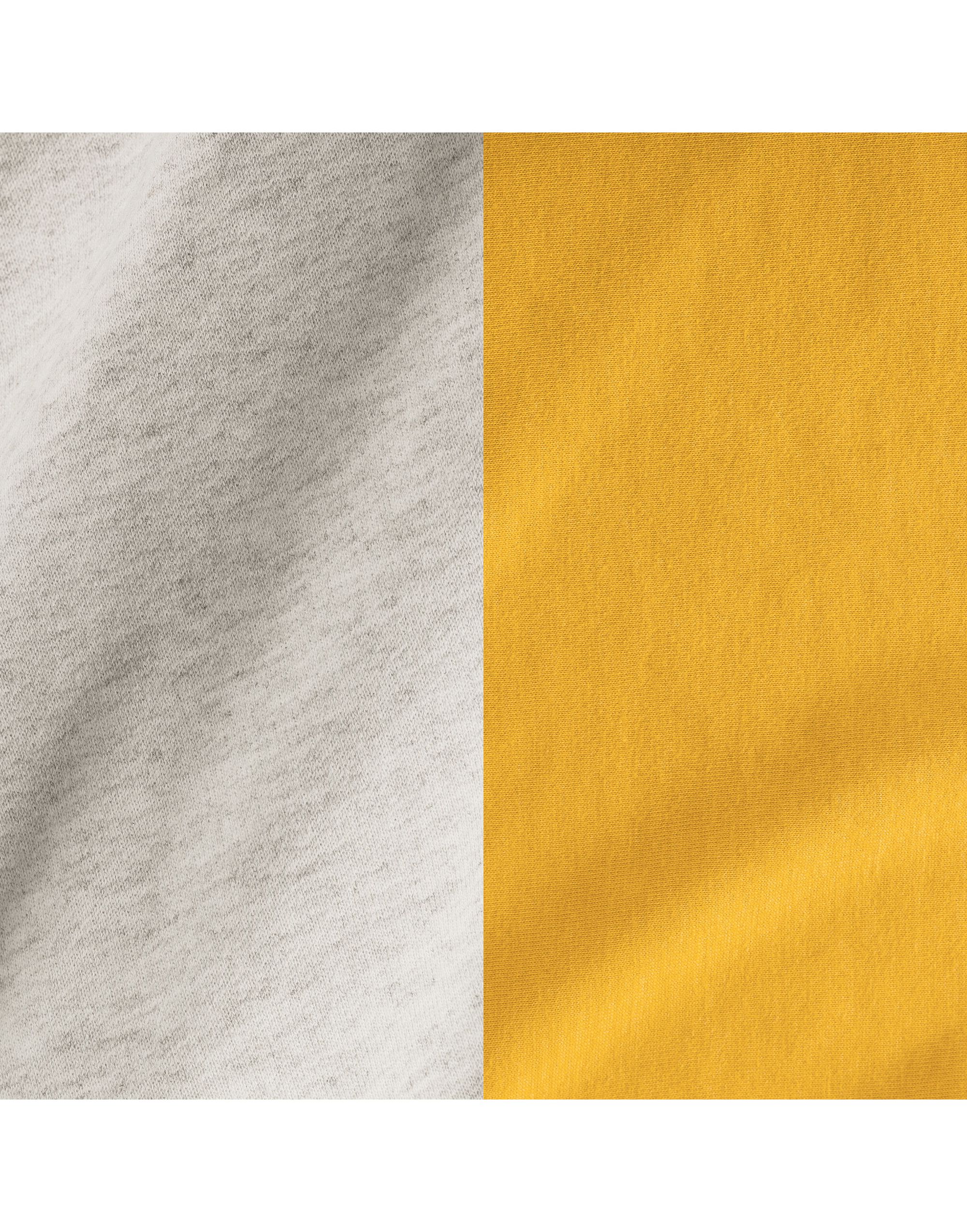 0S97CR0 NuBlend® Varsity Colour-Block Hood Oatmeal Heather/Mustard Heather