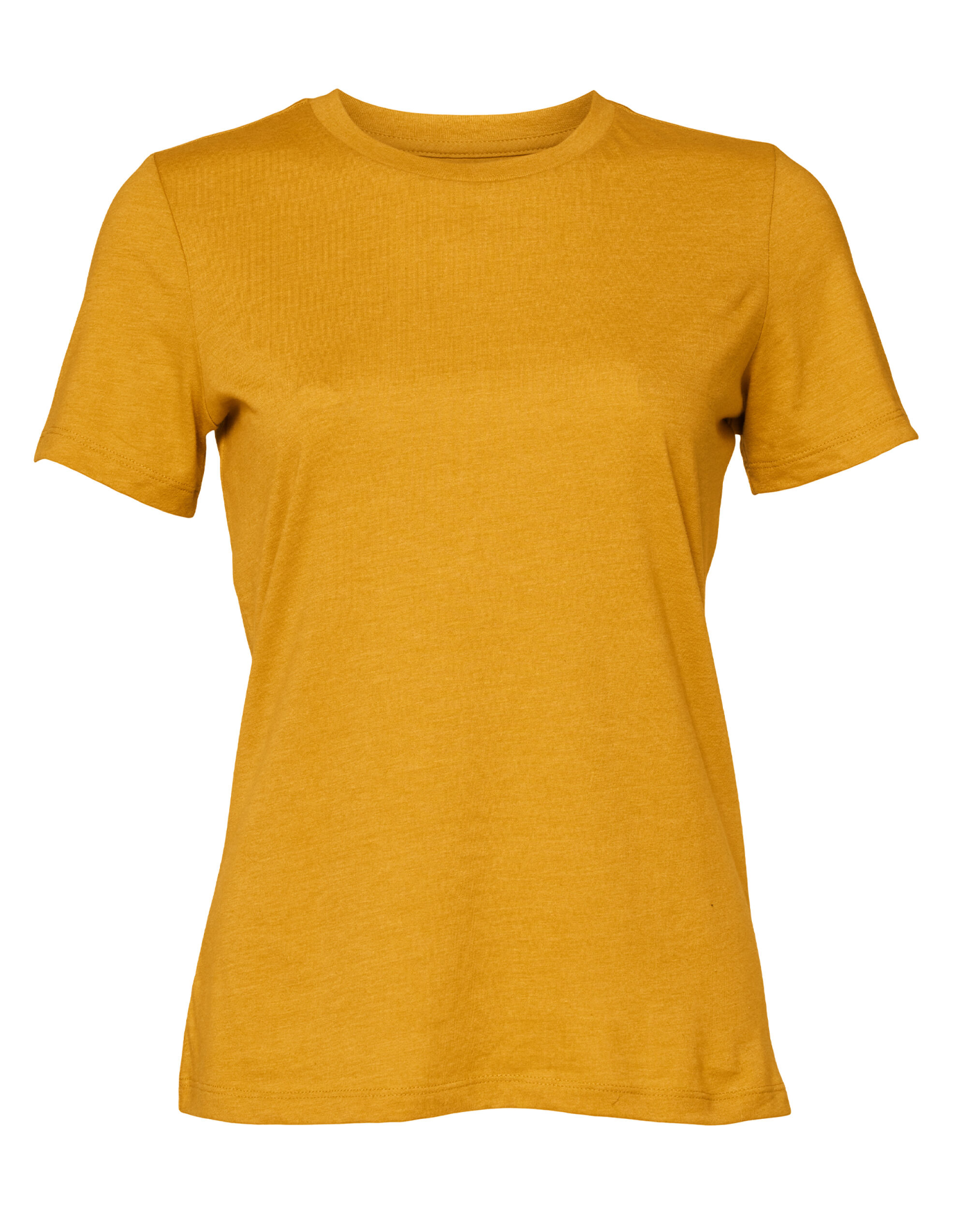 BE6400CVC Women’s Relaxed Heather Jersey Short Sleeve Tee Heather Mustard BE6400CVC Women’s Relaxed Heather Jersey Short Sleeve Tee Heather Mustard