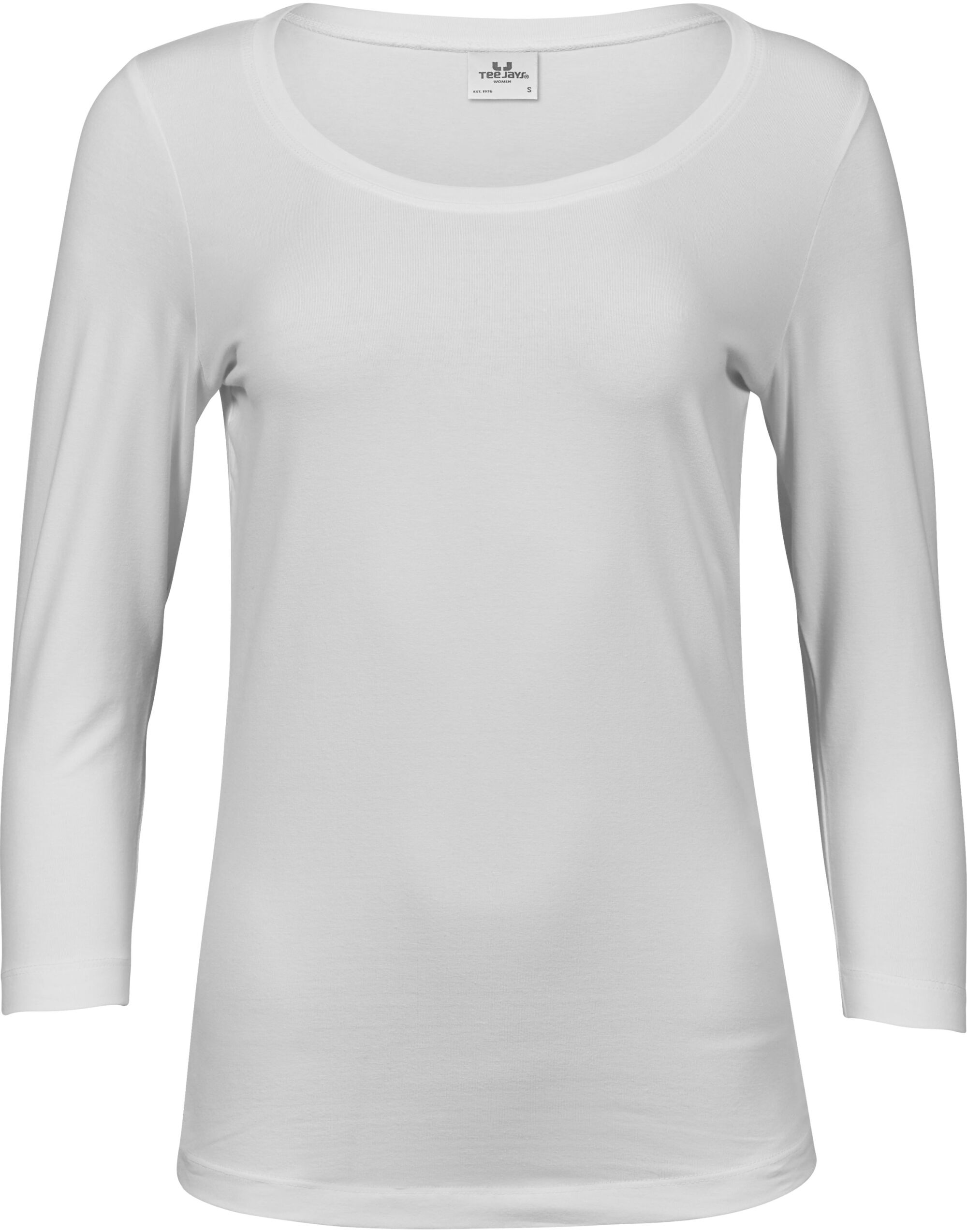 TJ460 Ladies’ Stretch 3/4 Sleeve Tee White TJ460 Ladies’ Stretch 3/4 Sleeve Tee White