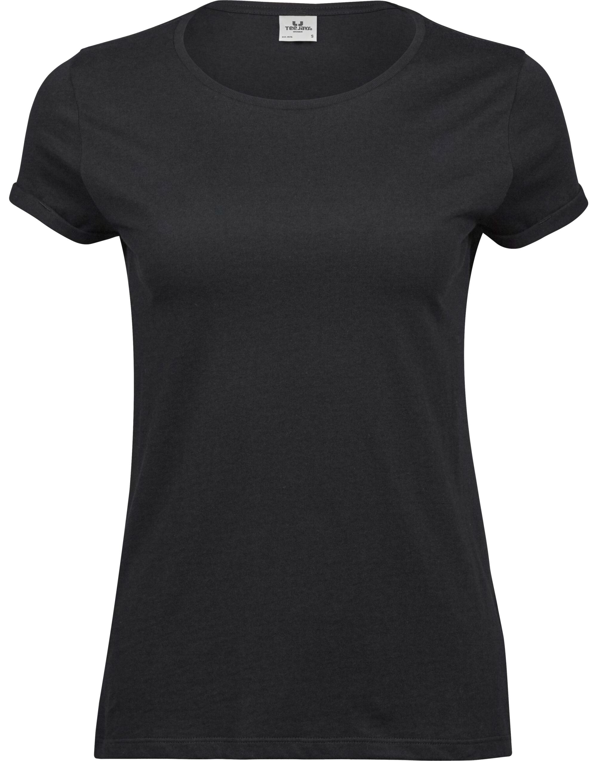 TJ5063 Ladies Roll-Up Tee Black