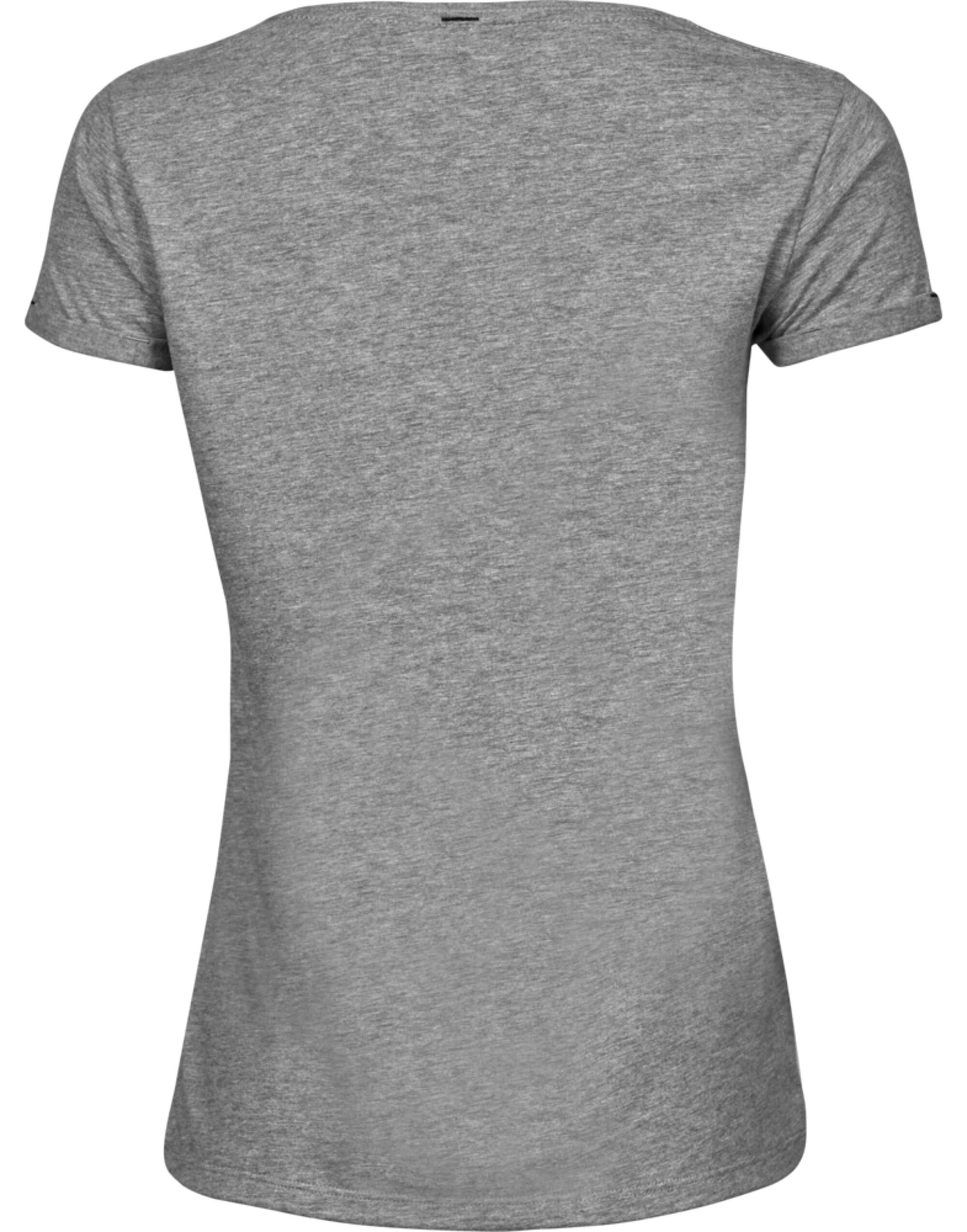 TJ5063 Ladies Roll-Up Tee Heather Grey