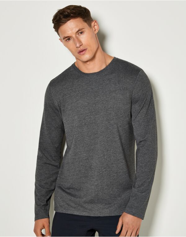 Dark Grey Melange Fashion Fit Long Sleeve Superwash® 60° Tee