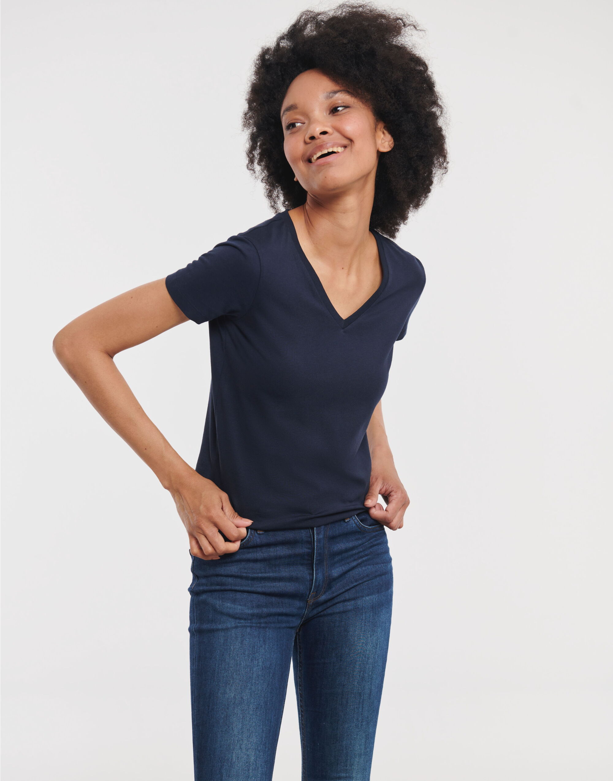 R103F Ladies’ V-Neck T French Navy R103F Ladies’ V-Neck T French Navy