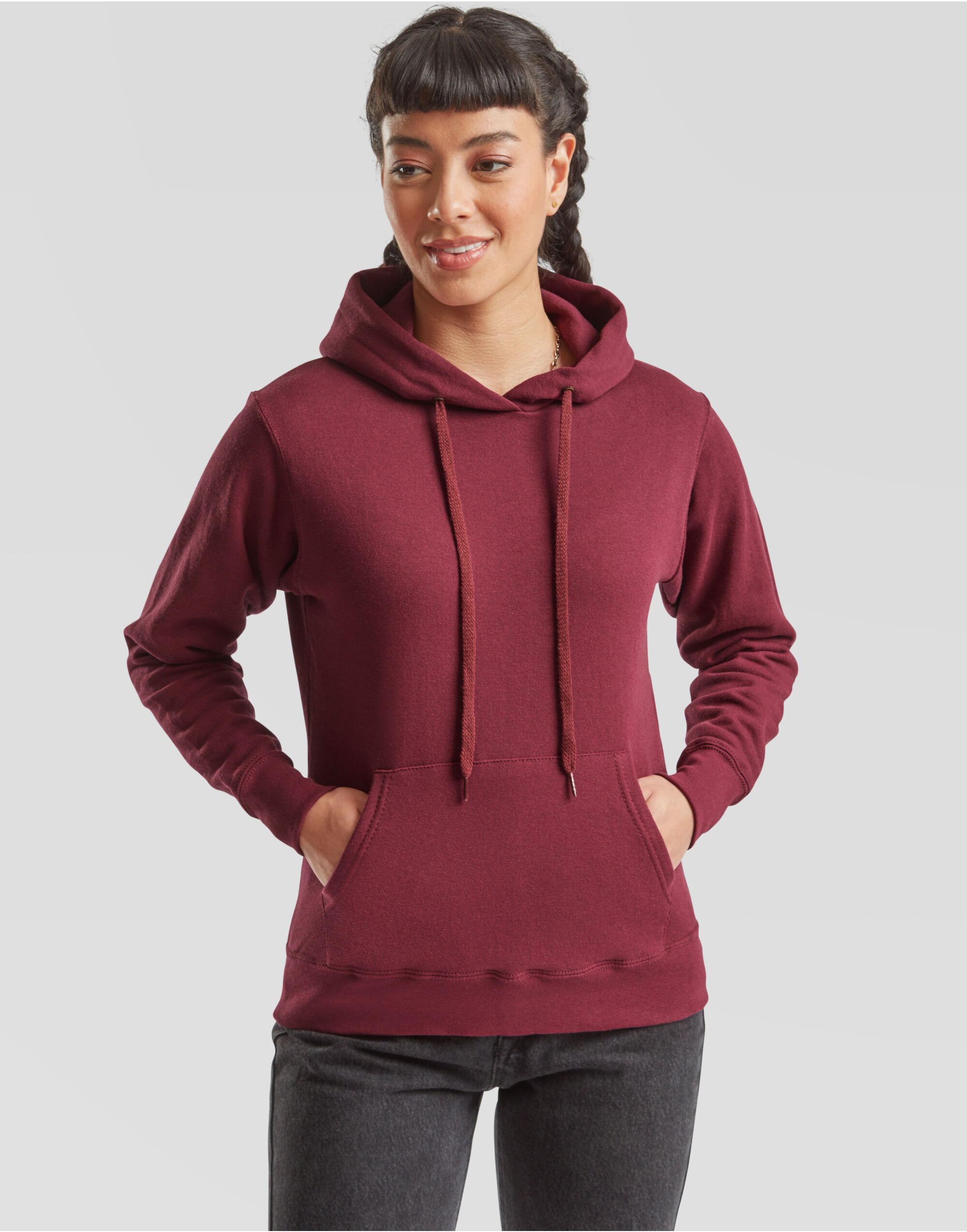 Burgundy Ladies’ Classic Hooded Sweat
