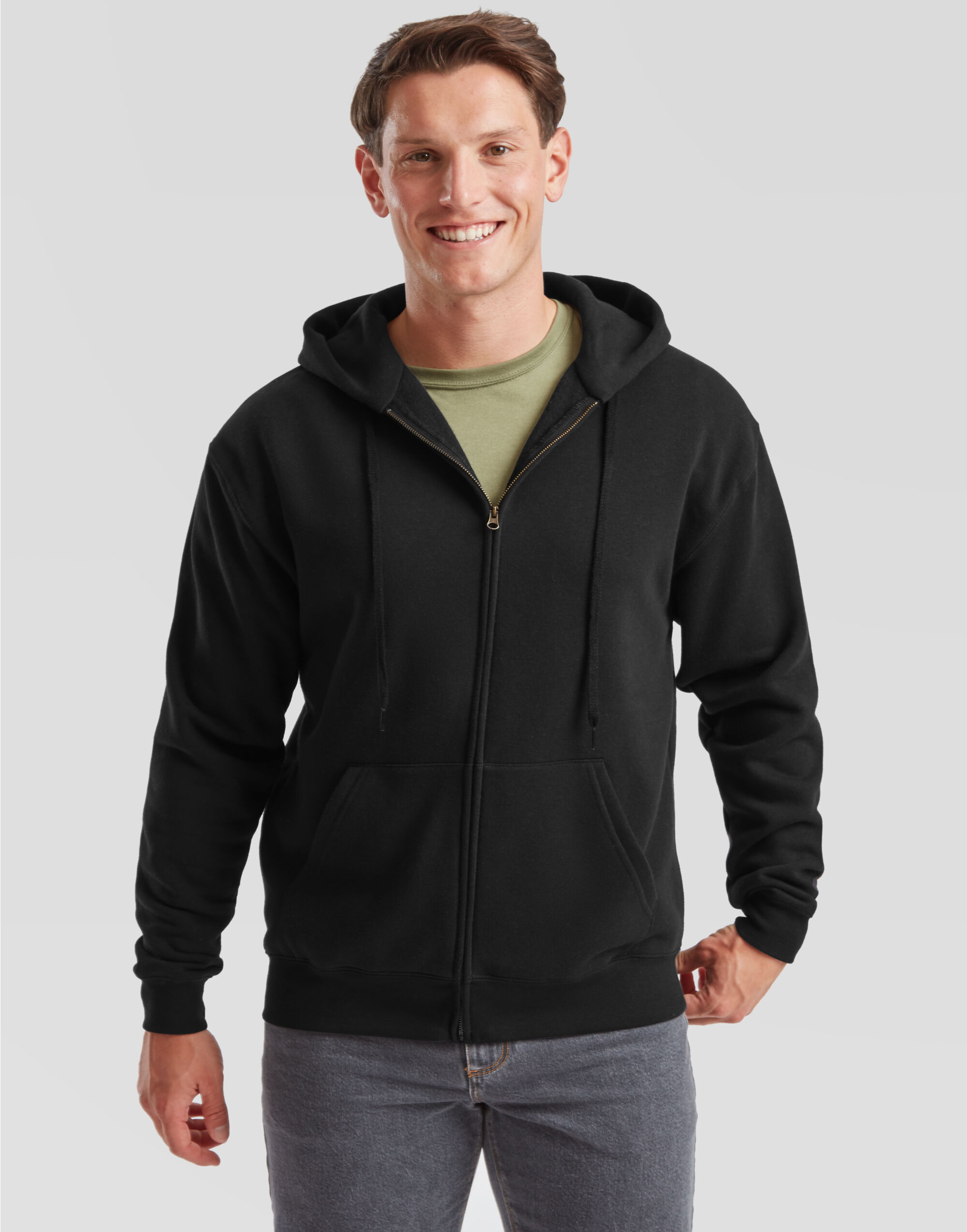 62034 Men’s Premium Hooded Sweat Jacket Black 62034 Men’s Premium Hooded Sweat Jacket Black