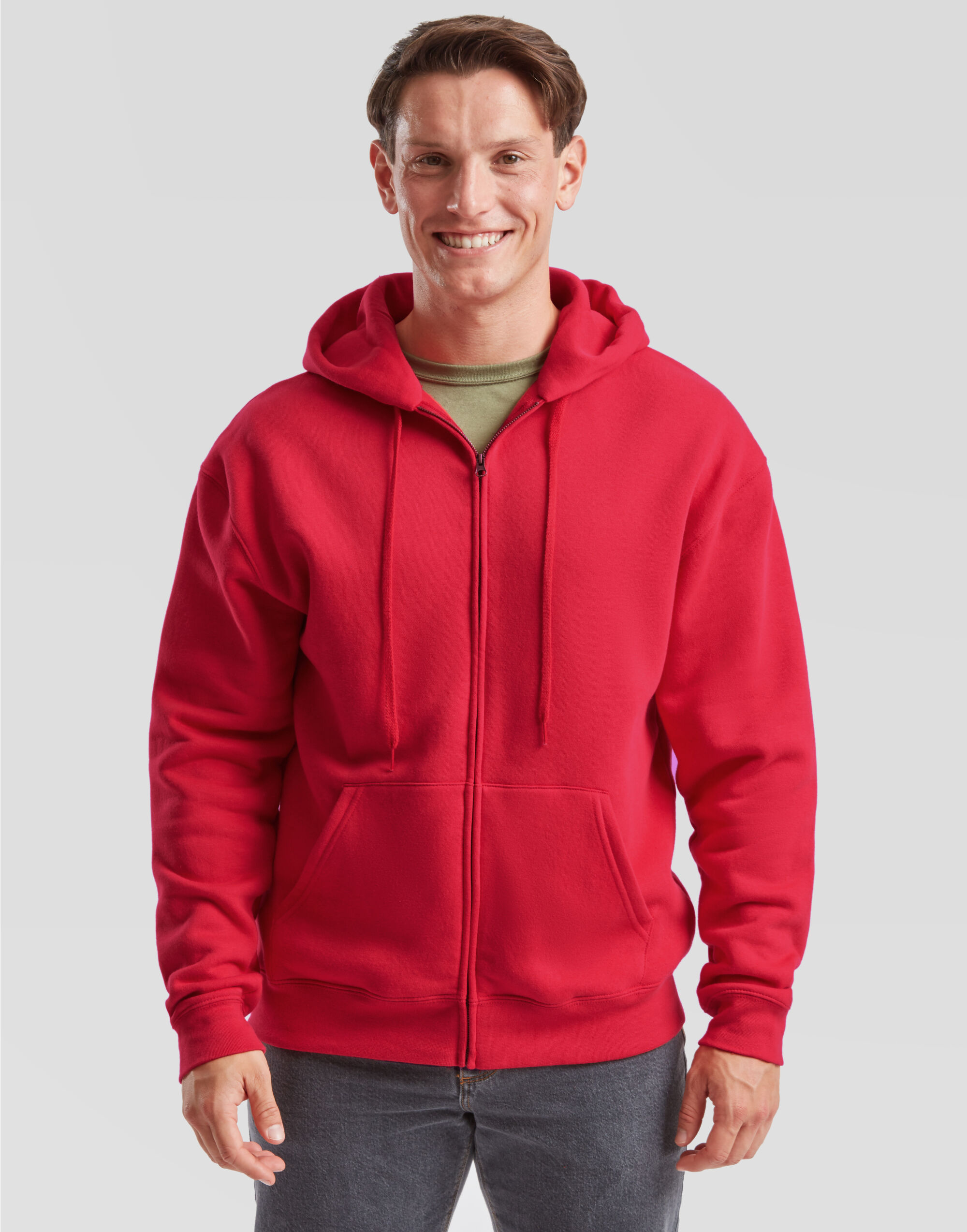 62034 Men’s Premium Hooded Sweat Jacket Red