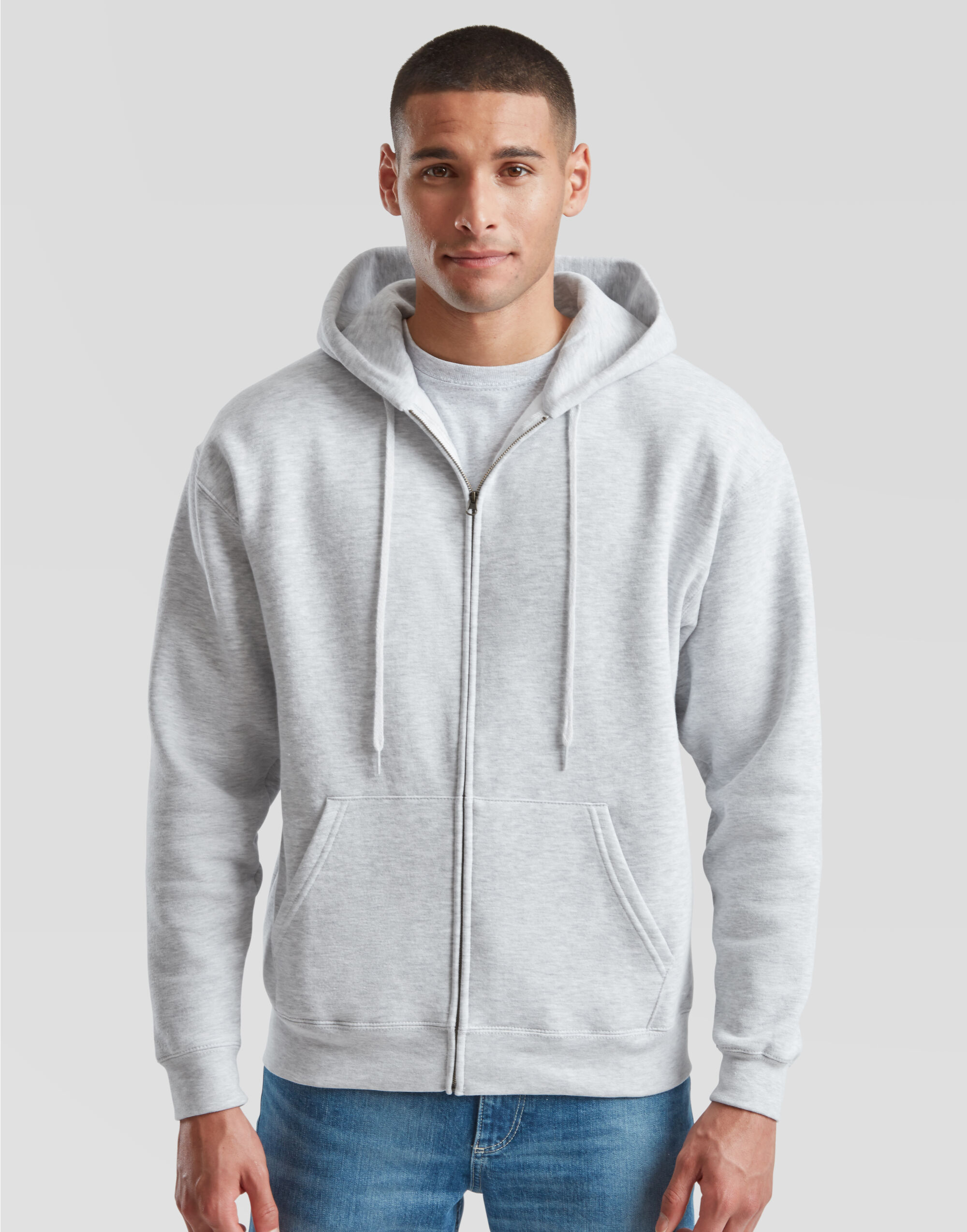 62034 Heather Grey Men’s Premium Hooded Sweat Jacket 62034 Heather Grey Men’s Premium Hooded Sweat Jacket